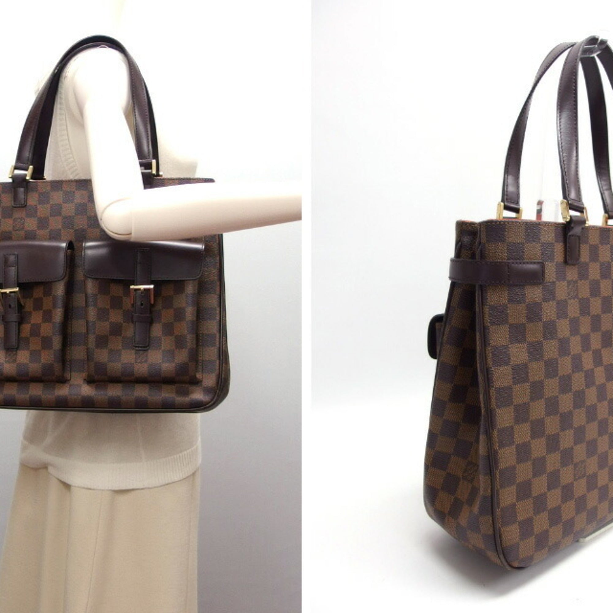 Louis Vuitton Damier Brown Damier Canvas Dark Brown Galle Damier Canvas Handbag Shoulder Bag Tote Bag