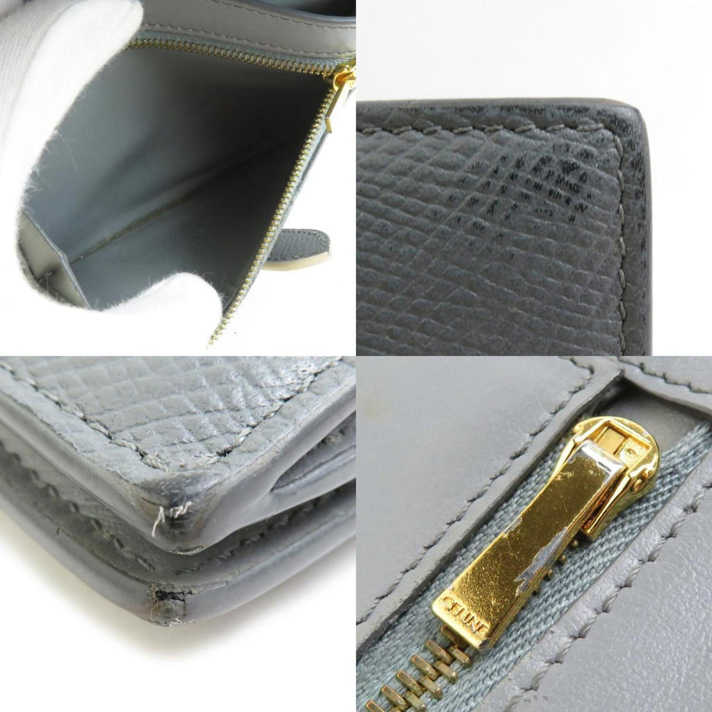 Celine Gray Ivory Leather Wallet (Bi-Fold)