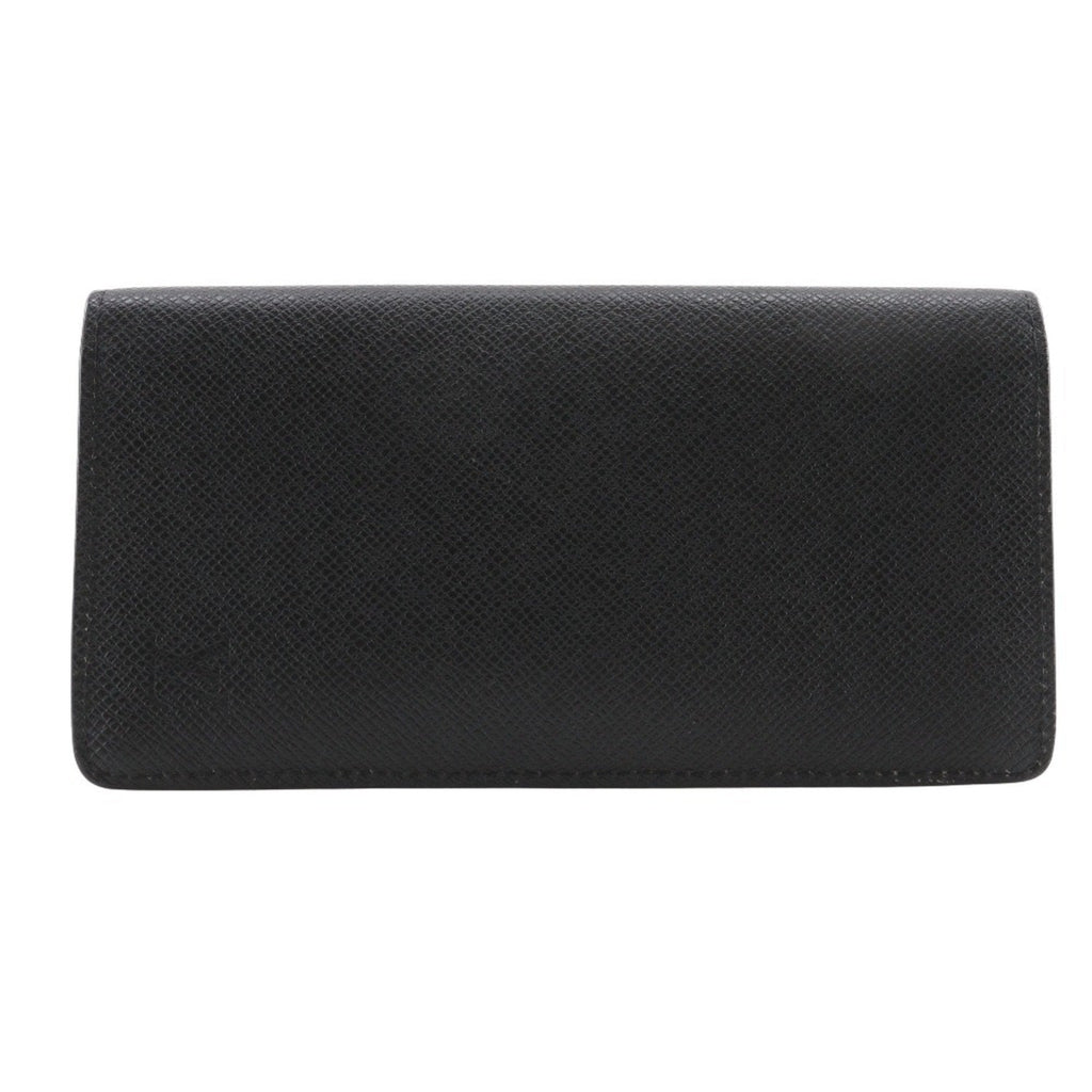 Louis Vuitton Taiga Black Noir Taiga Leather Long Wallet