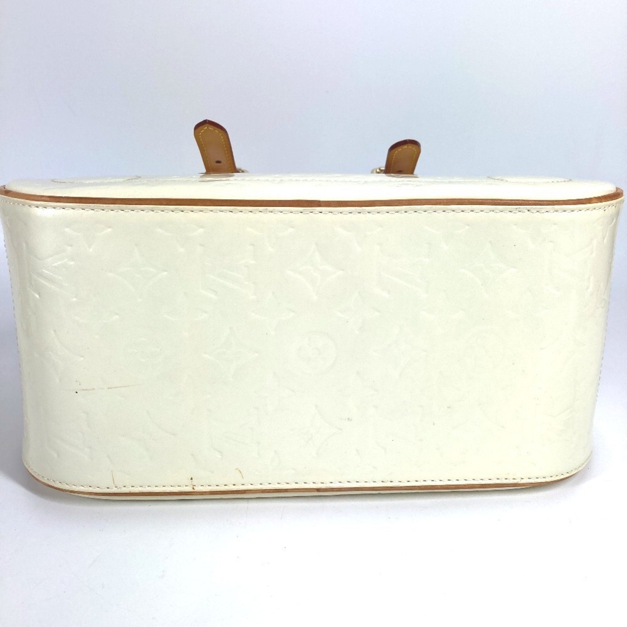 Louis Vuitton Pearl White Monogram Vernis Handbag Shoulder Bag Tote Bag