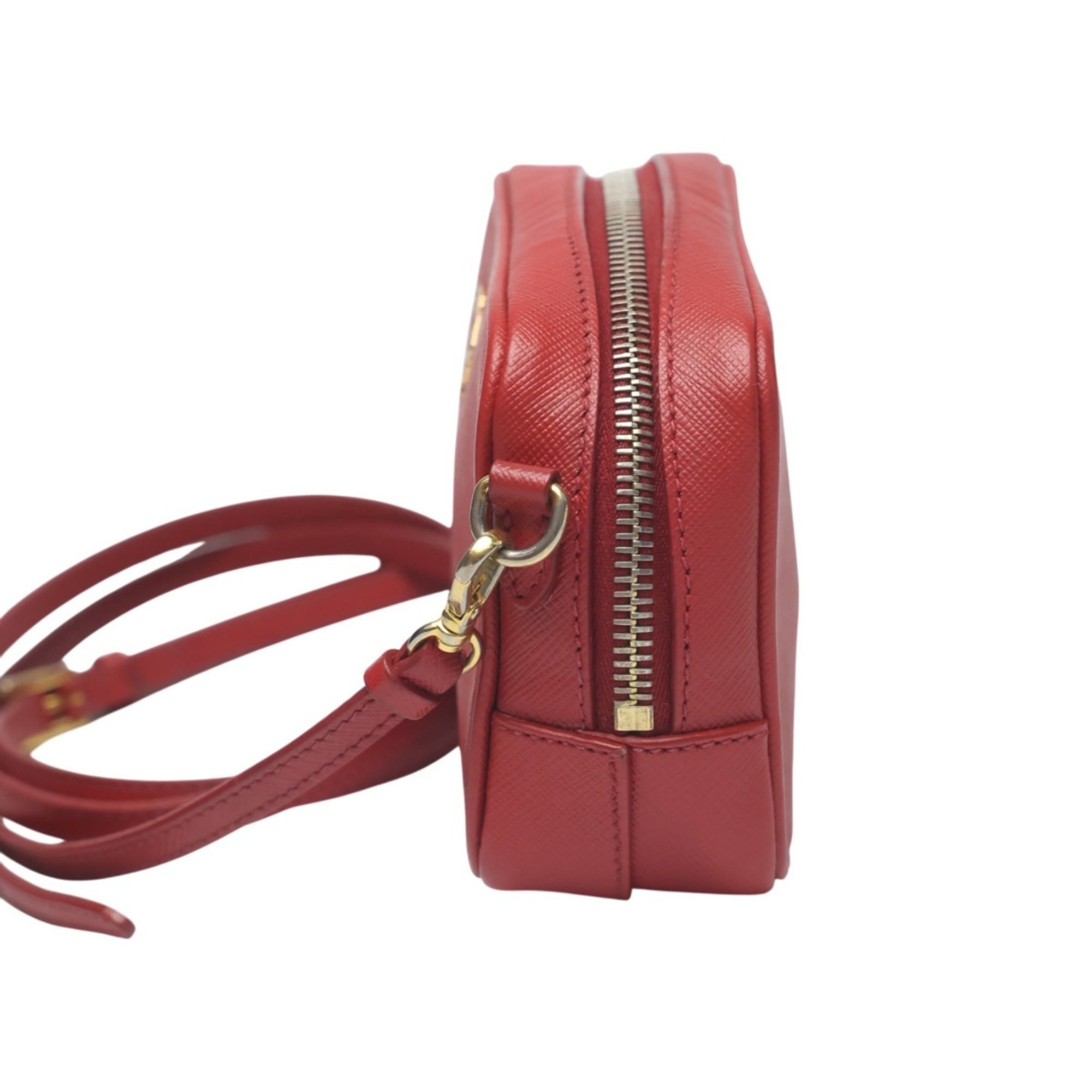 Prada Red Color Leather Shoulder Bag