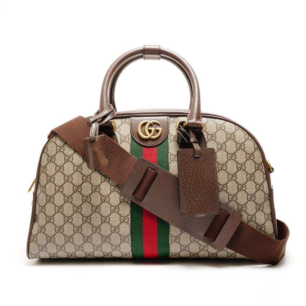 Gucci Brown Boston Bag Handbag (Pre-Owned)