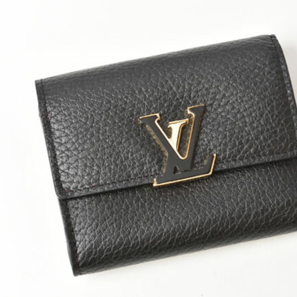 Louis Vuitton Taurillon Noir Leather Wallet (Tri-Fold)