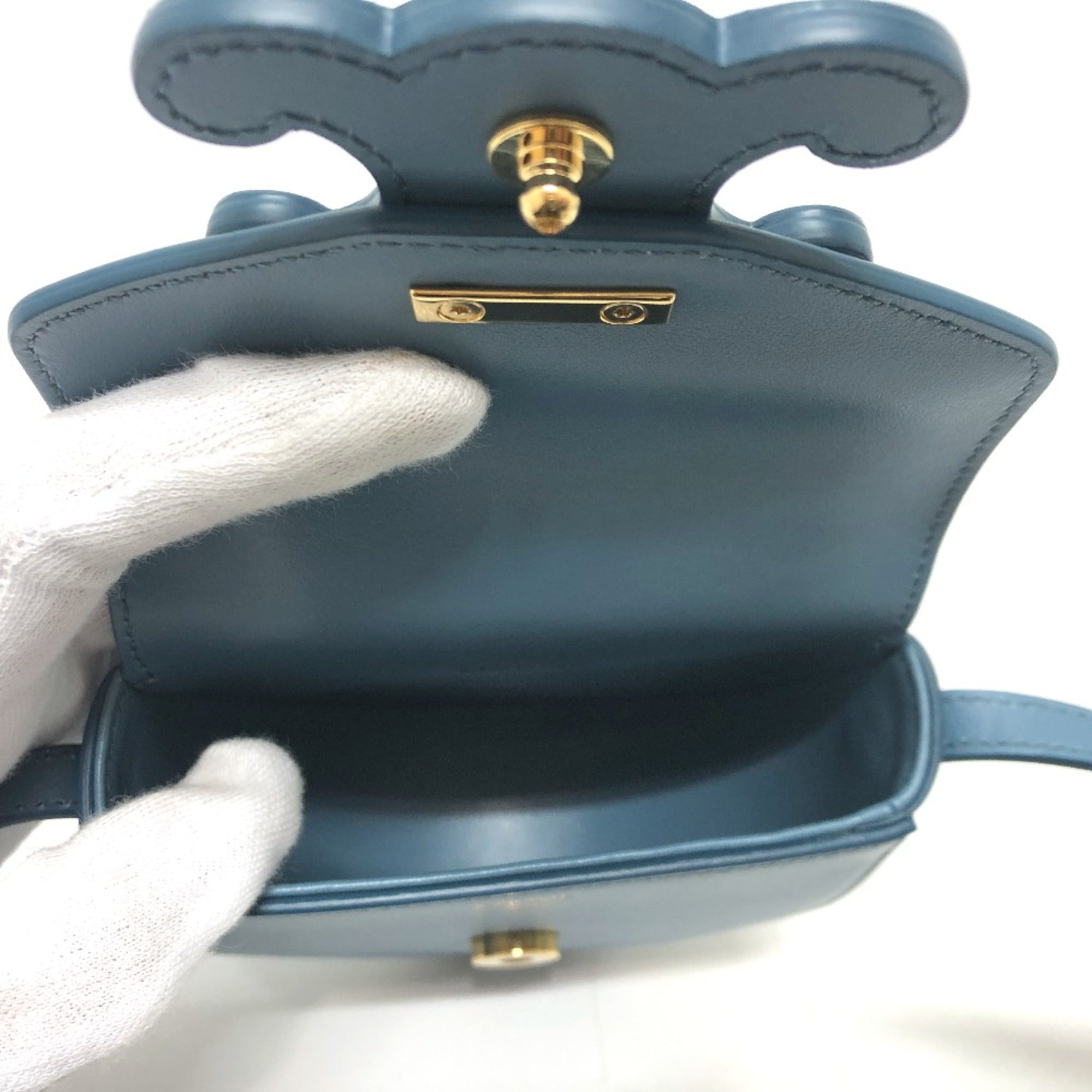 Celine Blue Leather Shoulder Bag