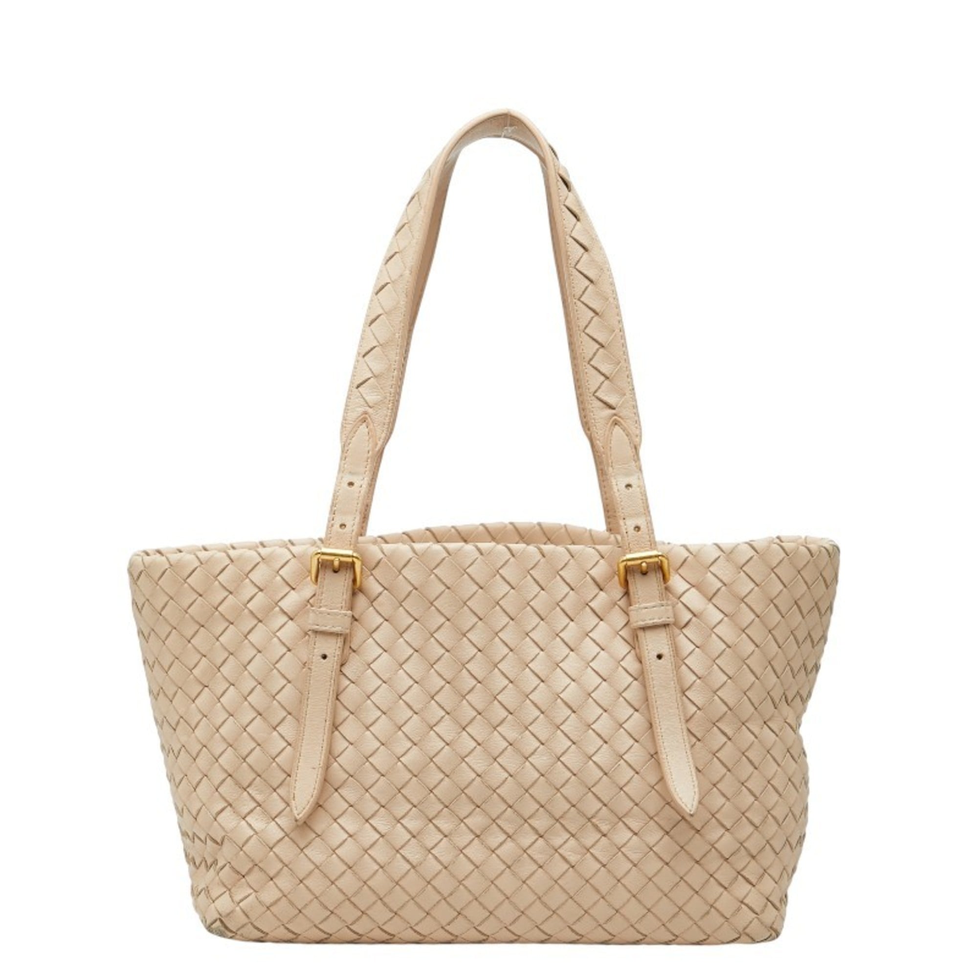 Bottega Veneta Pink Beige Leather Handbag Tote Bag