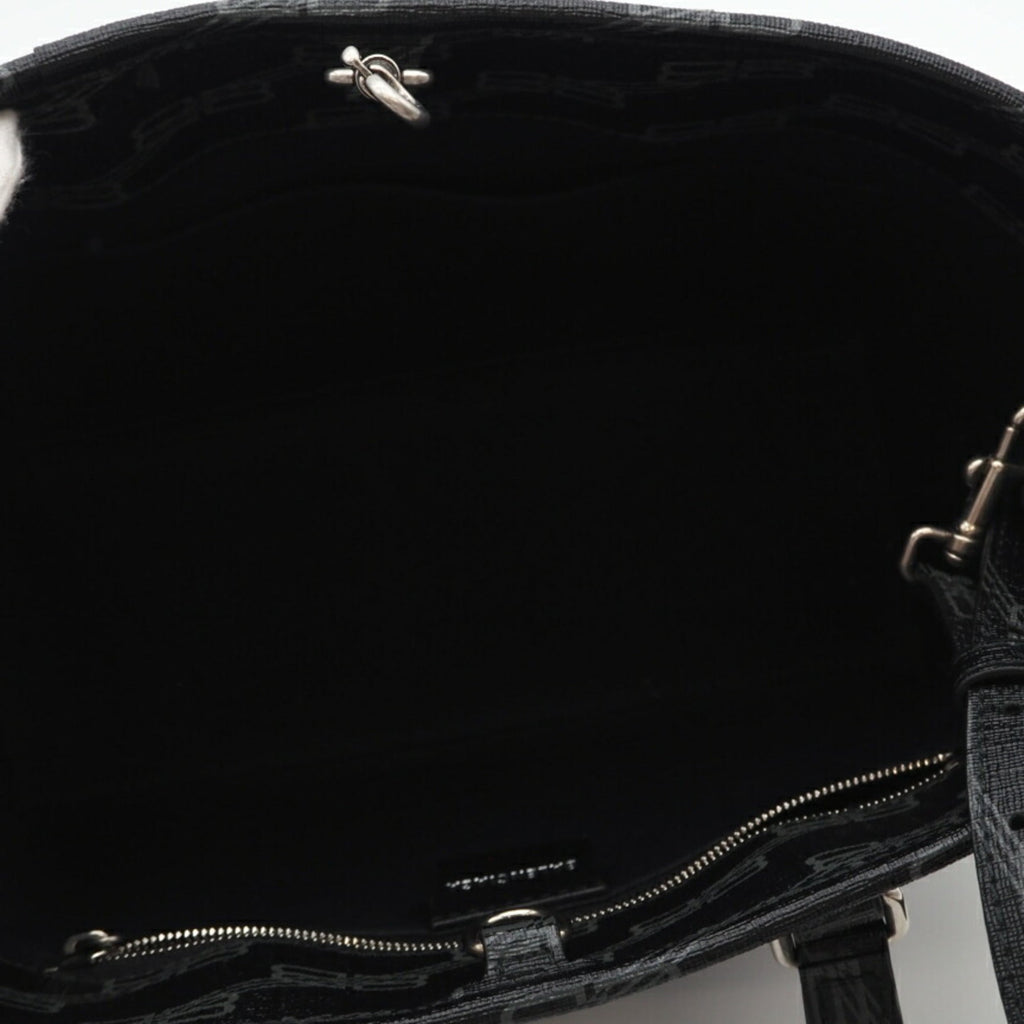 Balenciaga Black Gray Coated Canvas Tote