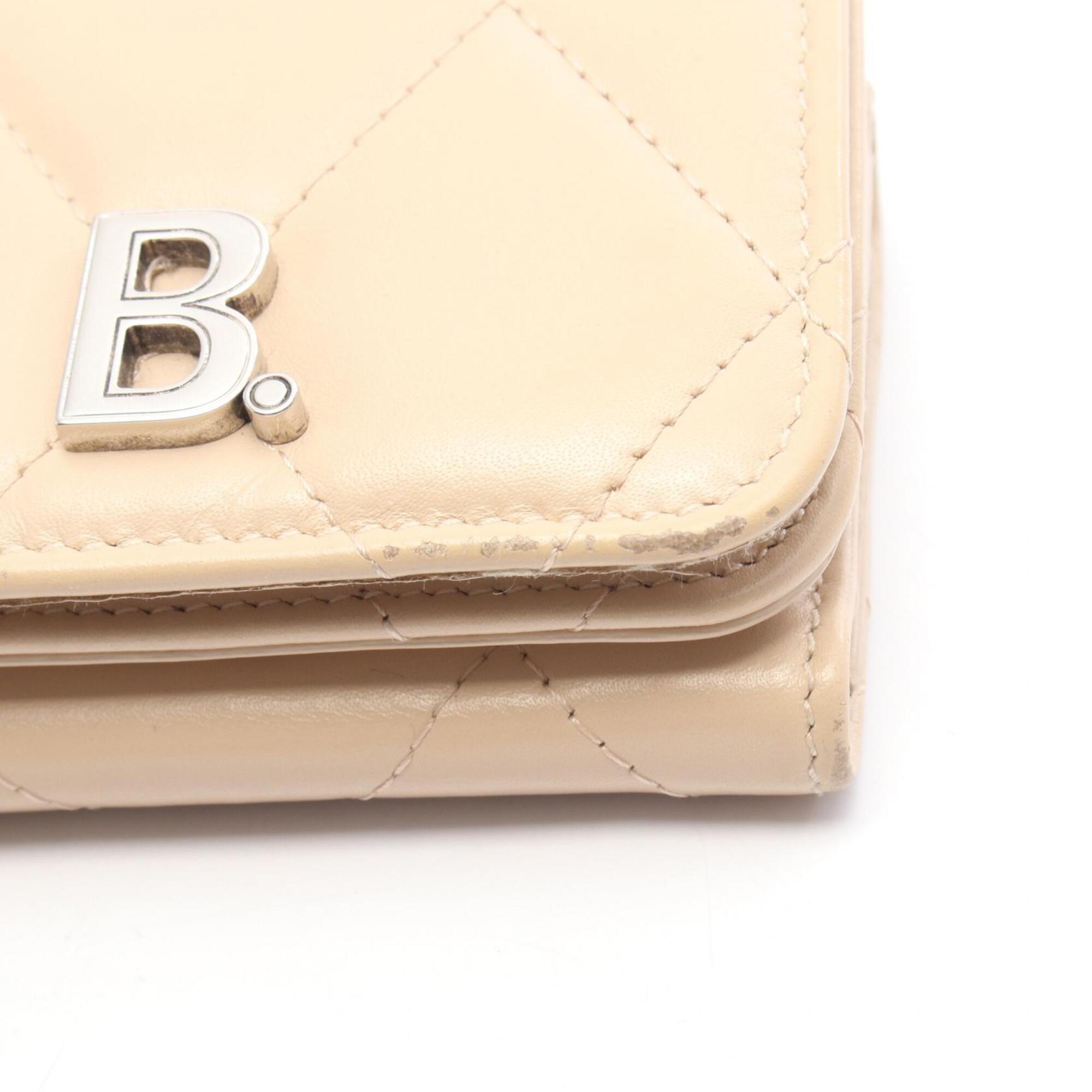Balenciaga Beige Leather Wallet (Tri-Fold)