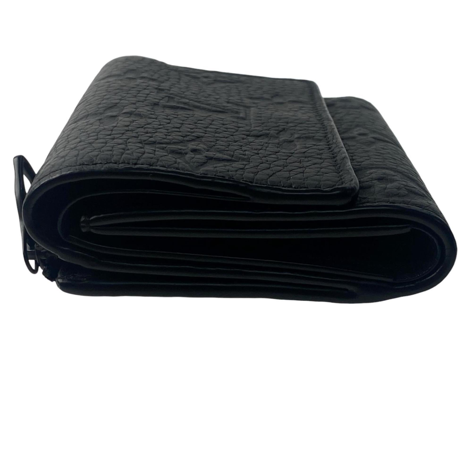 Louis Vuitton Black Noir Leather Wallet (Tri-Fold)