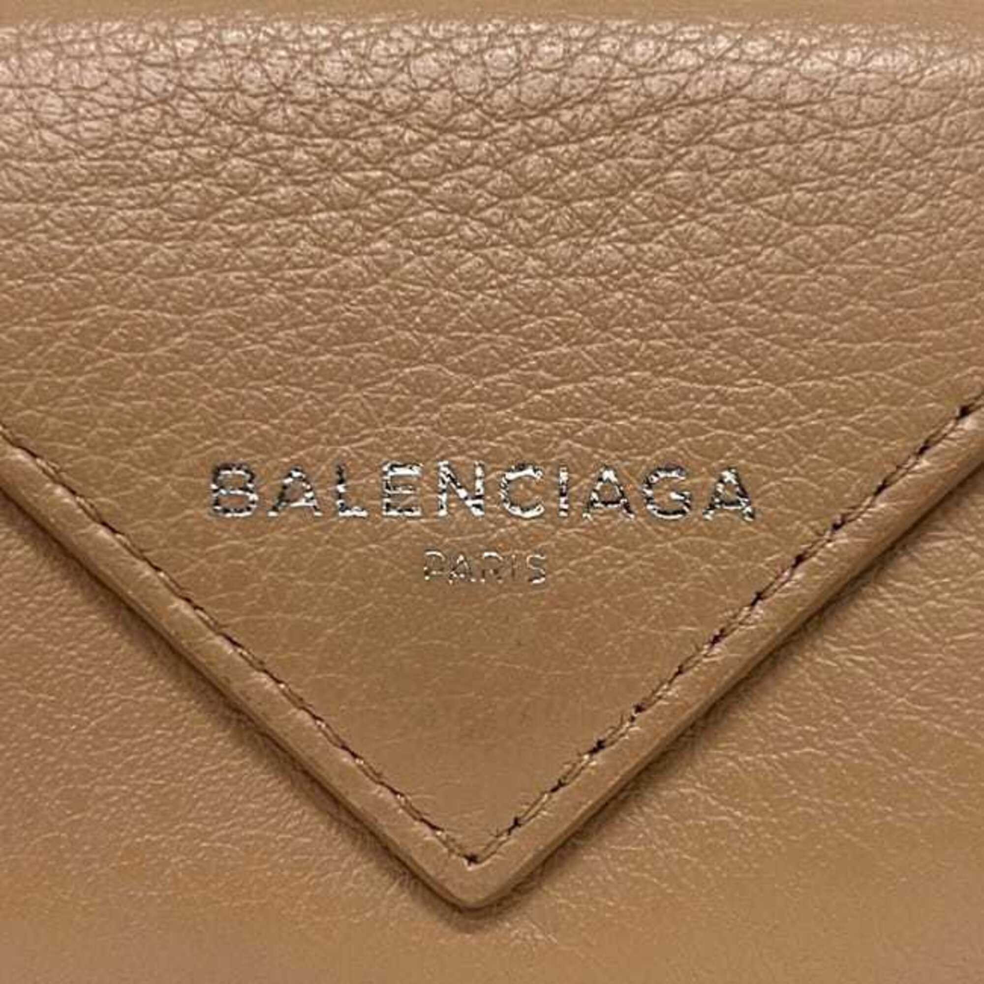 Balenciaga Beige Leather Wallet (Tri-Fold)
