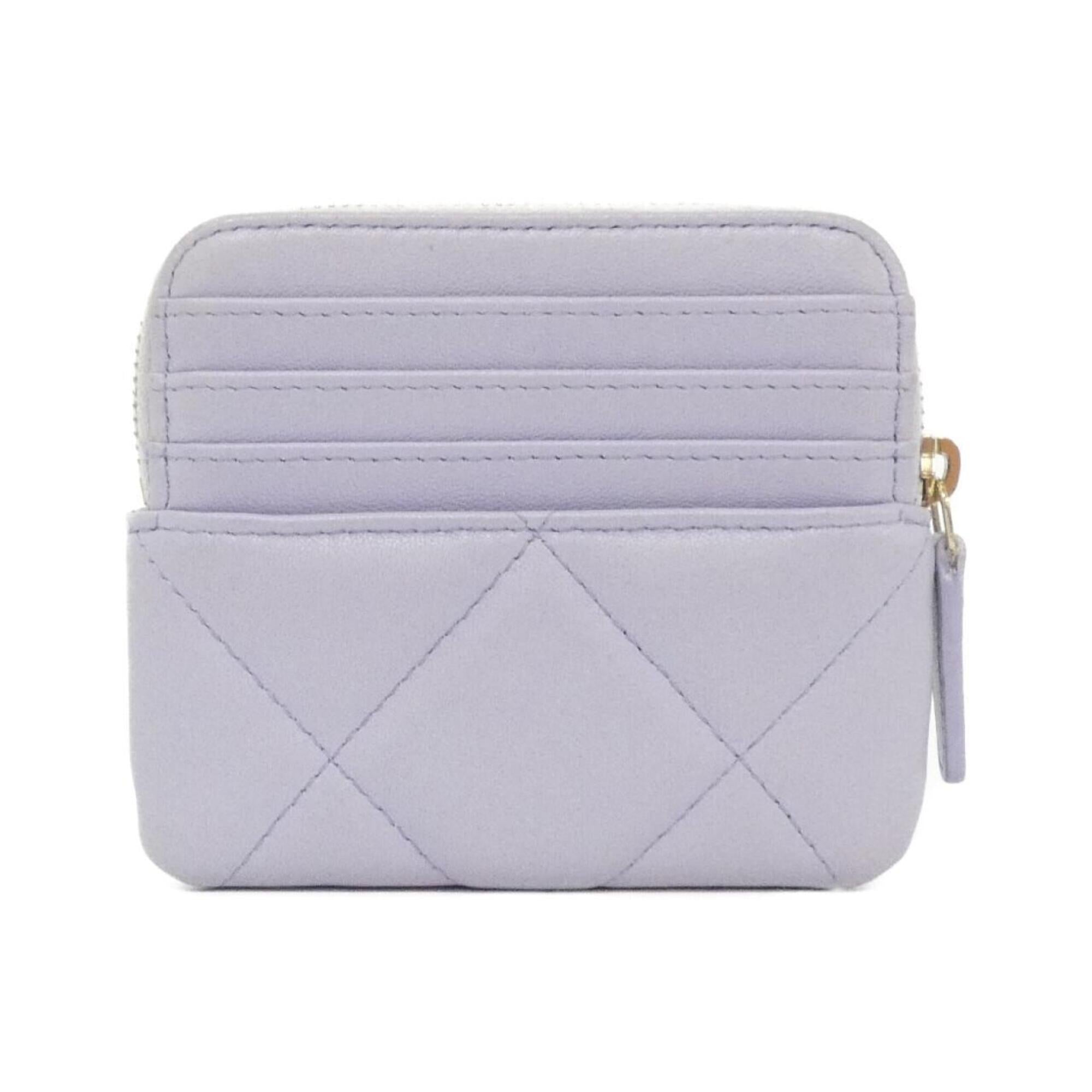 Chanel Purple Leather Coin Purse/Coin Case