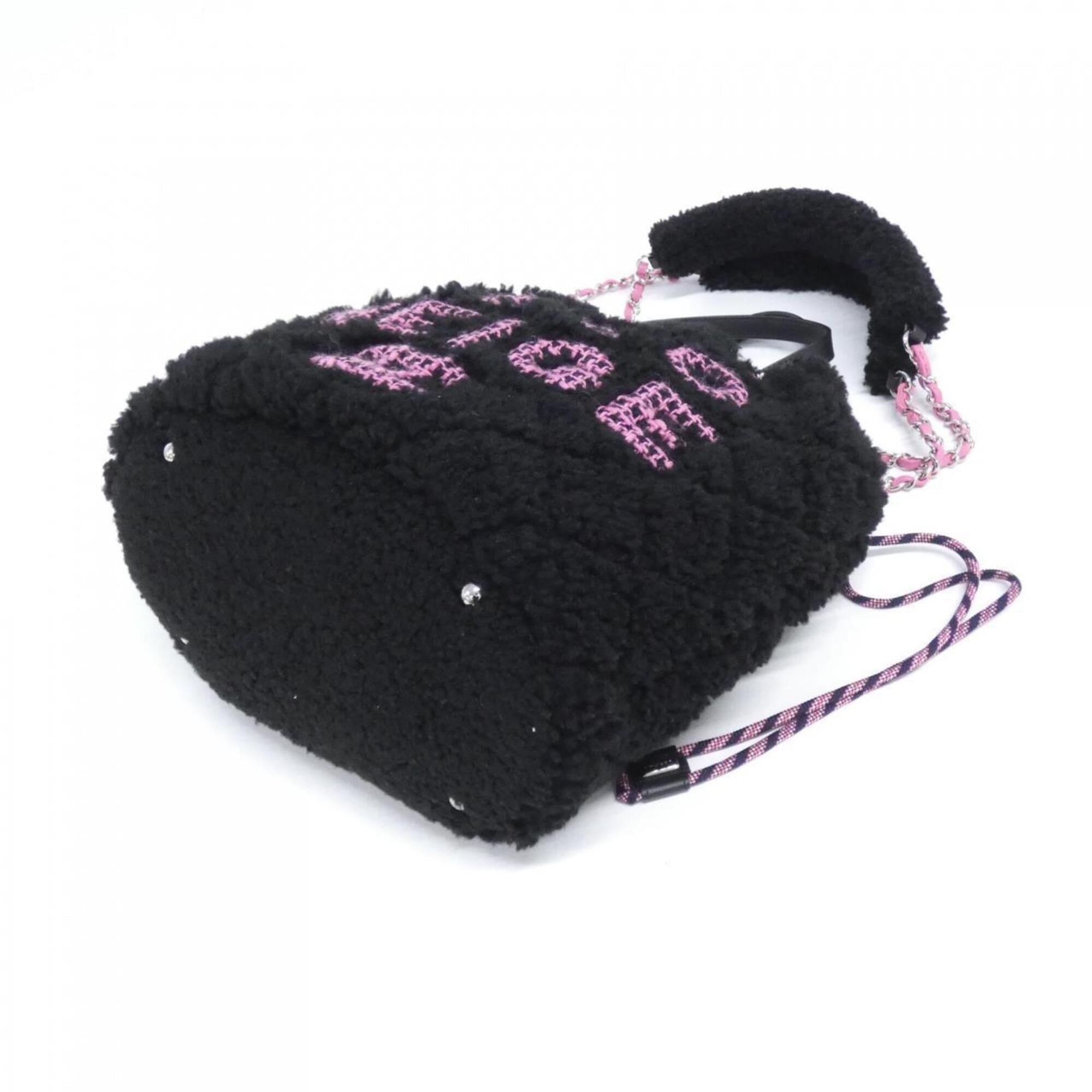 Chanel Black Pink Tweed Handbag