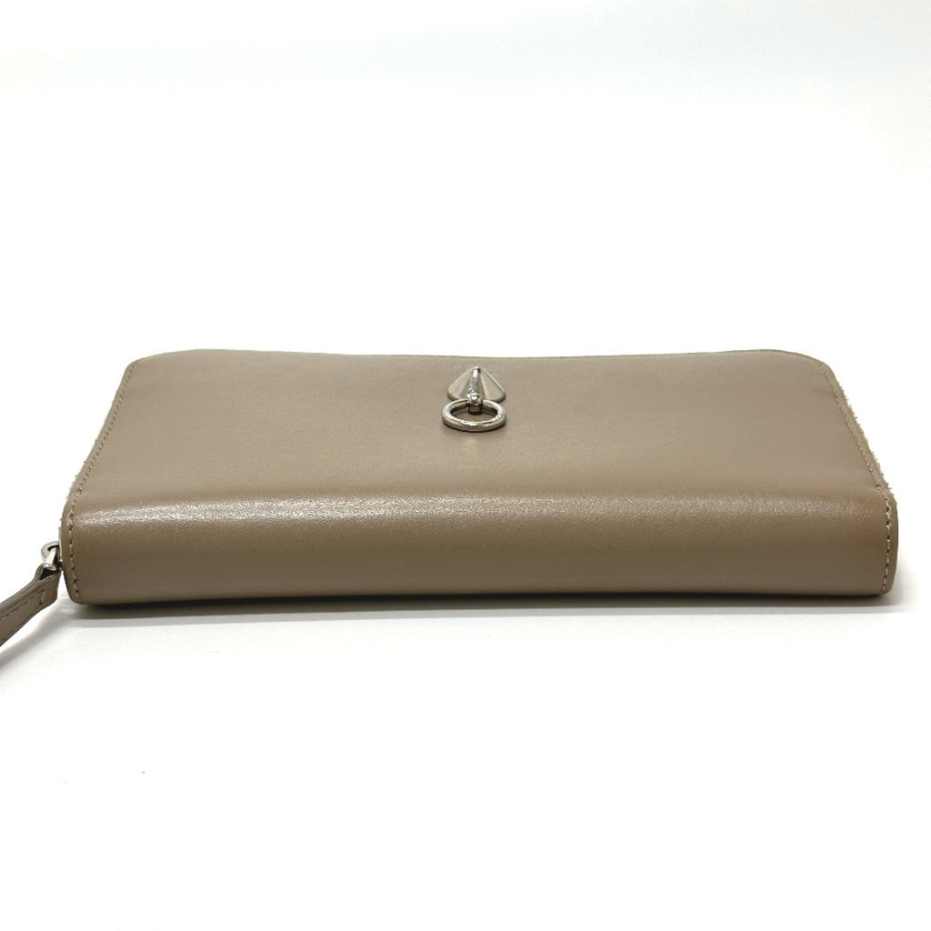 Fendi Beige Leather Long Wallet (Bi-Fold)