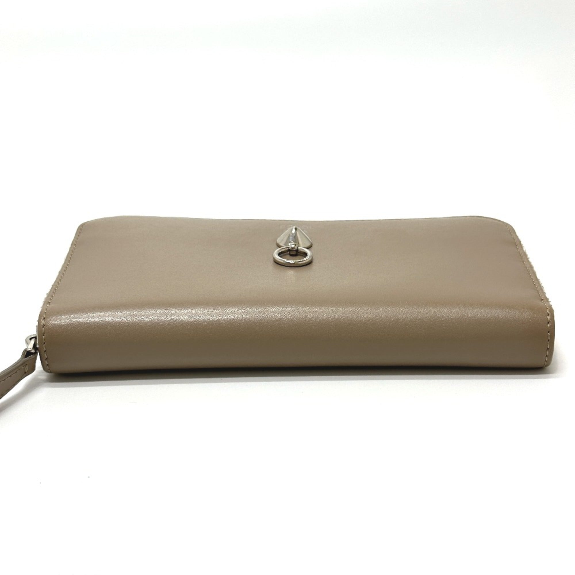 Fendi Beige Leather Long Wallet (Bi-Fold)