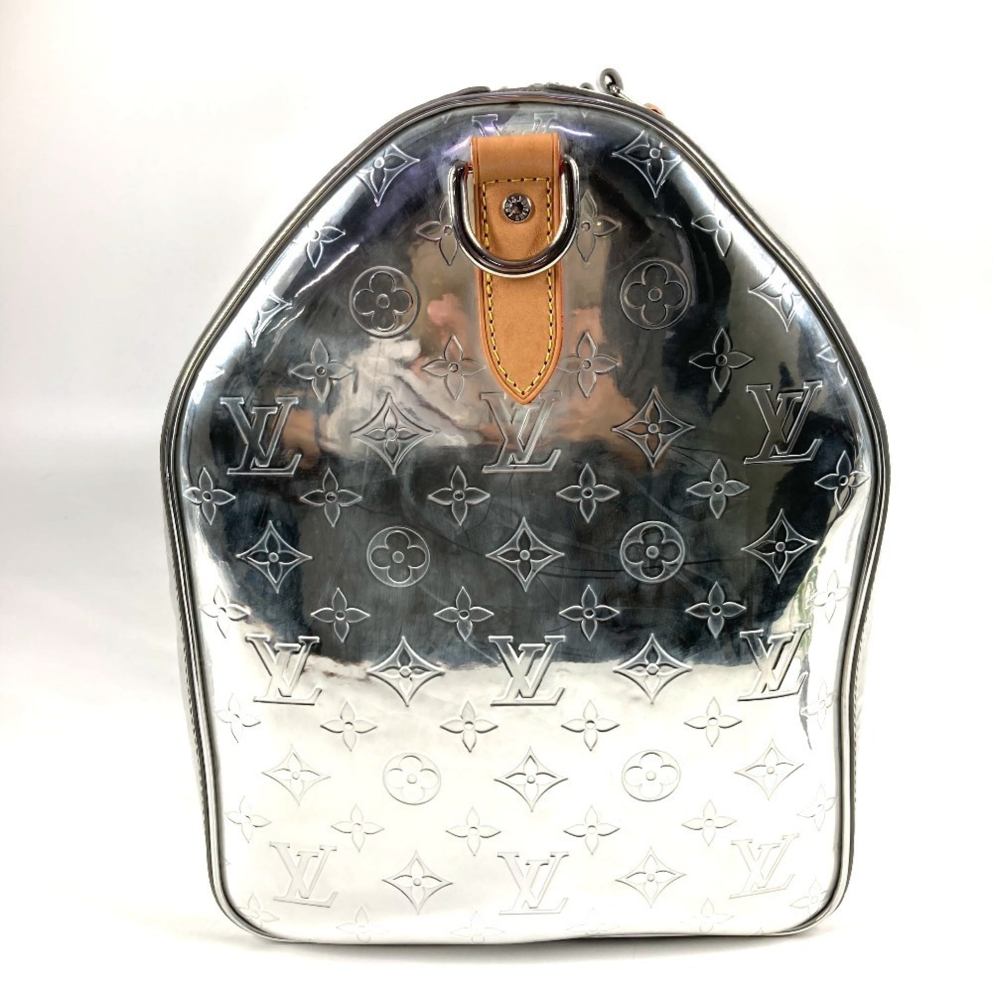 Louis Vuitton Silver Leather Boston Bag Handbag