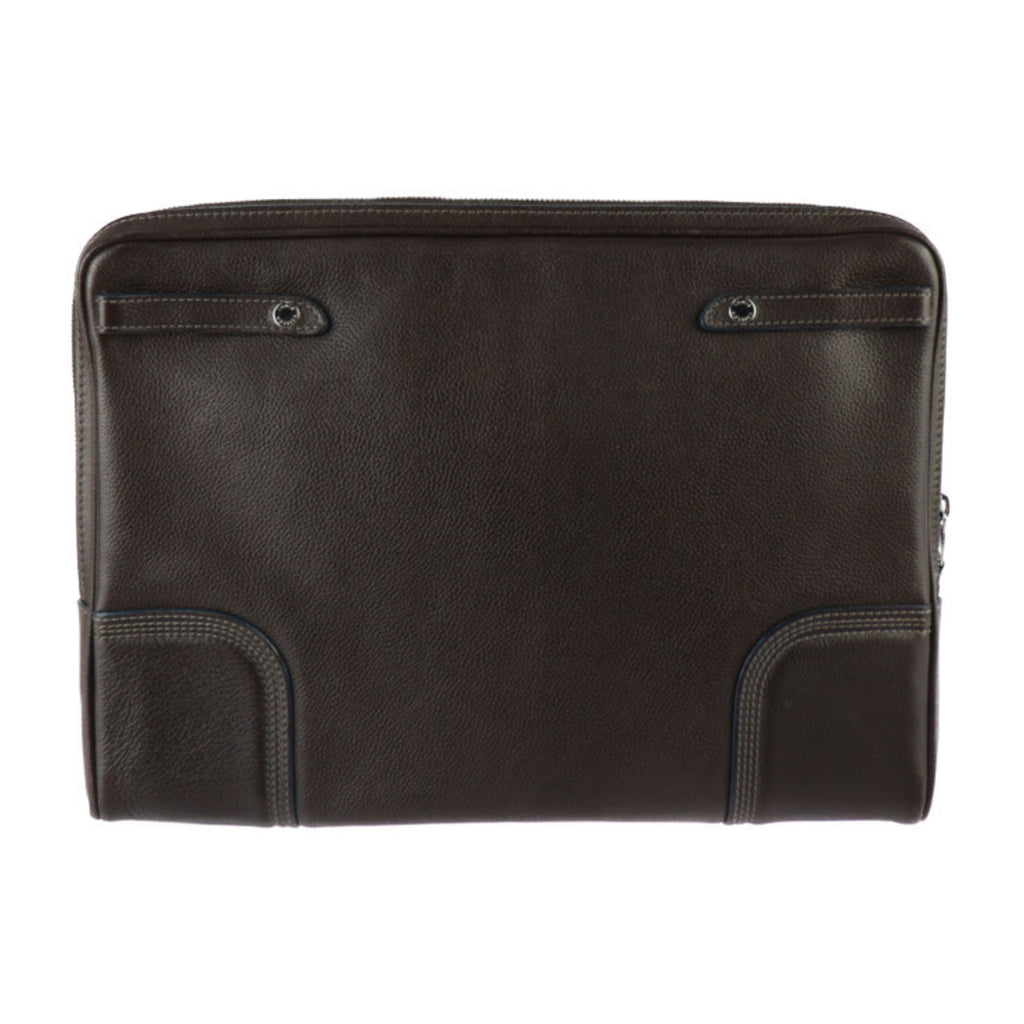 Louis Vuitton Brown Leather Clutch Bag Handbag