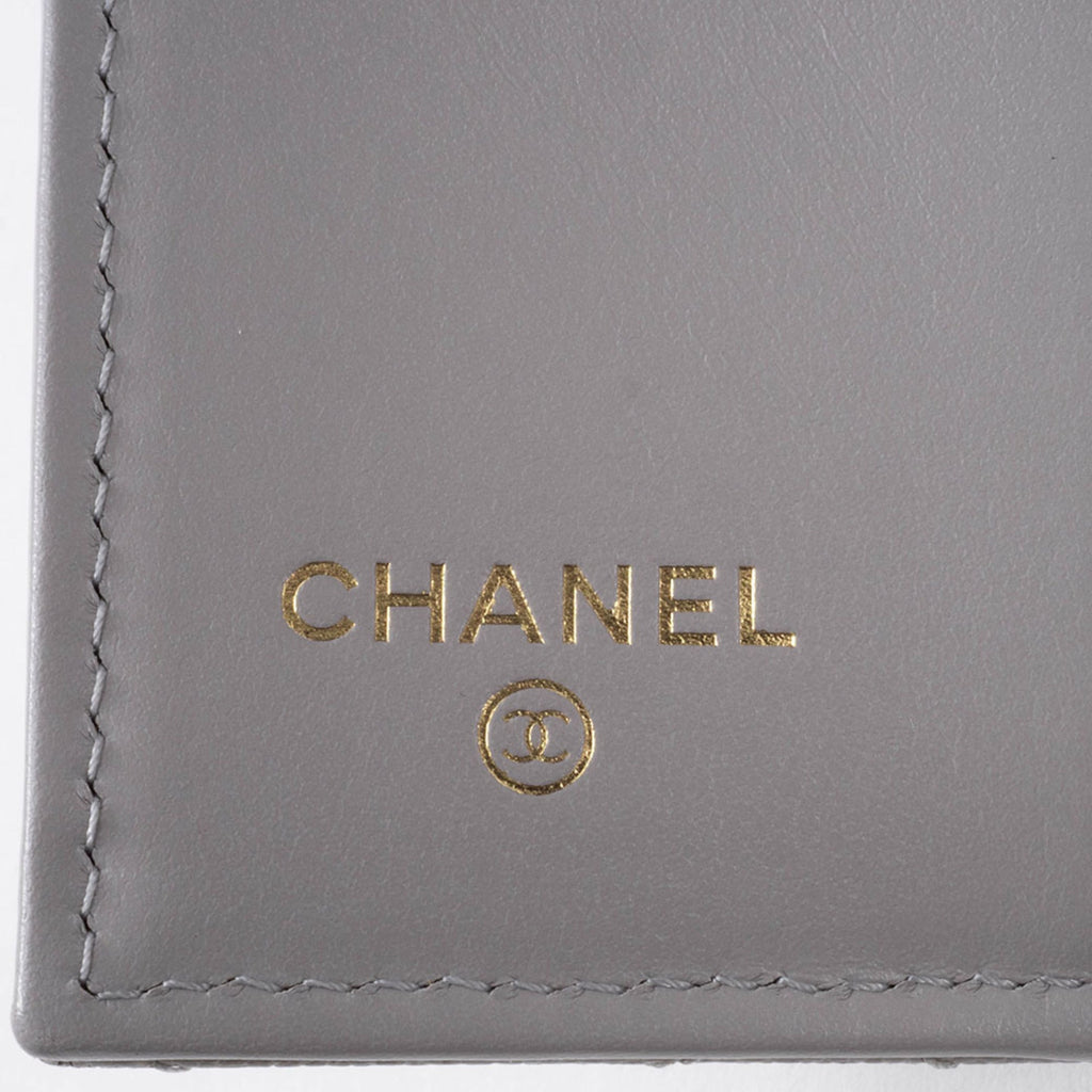 Chanel Grayish Leather Wallet (Tri-Fold)