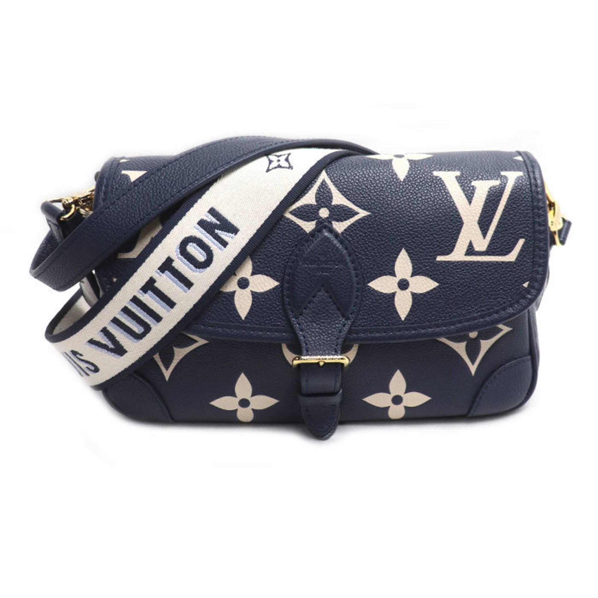 Louis Vuitton Beige Navy Monogram Empreinte Shoulder Bag