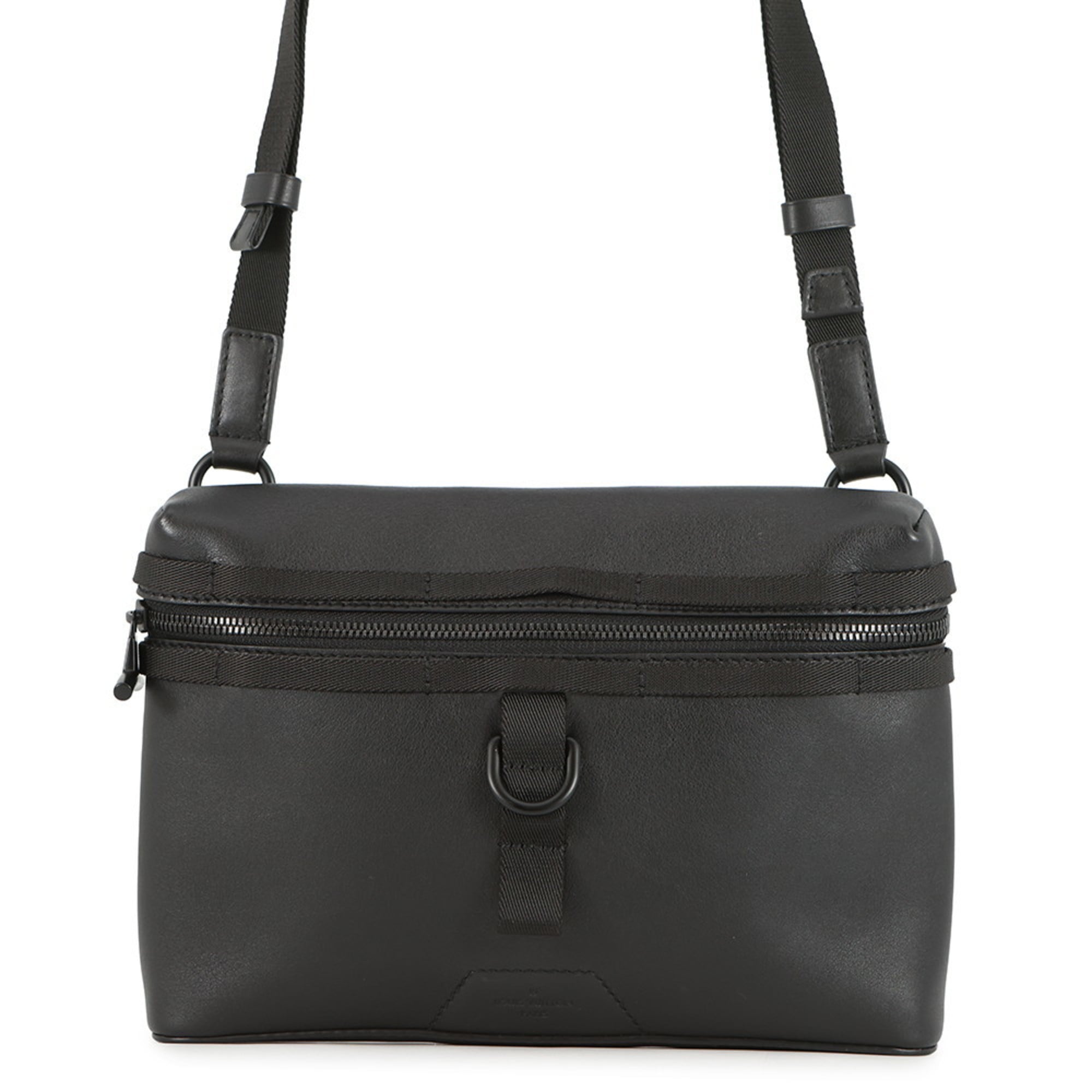 Louis Vuitton Black Noir Leather Messenger Bag Shoulder Bag