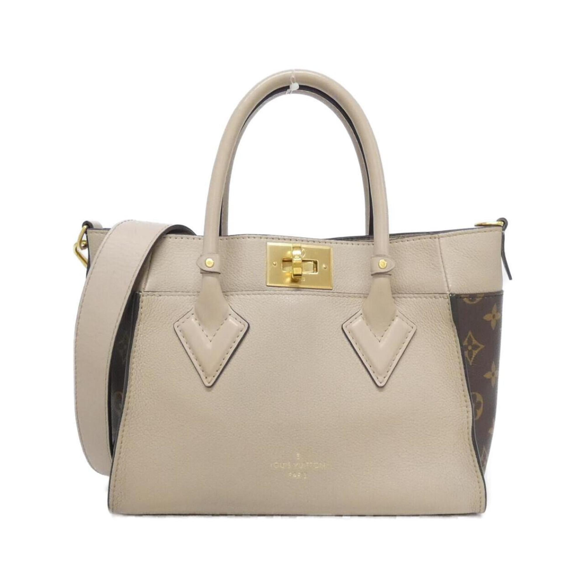 Louis Vuitton Grayish Coated Canvas Leather Handbag