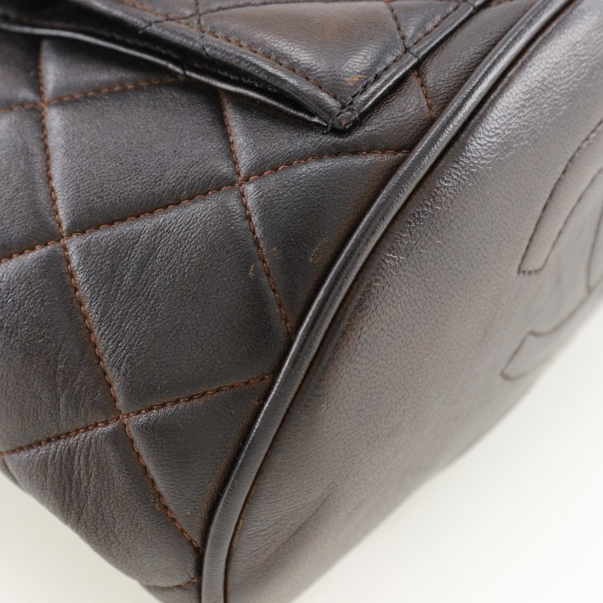 Chanel Brown Leather Backpack