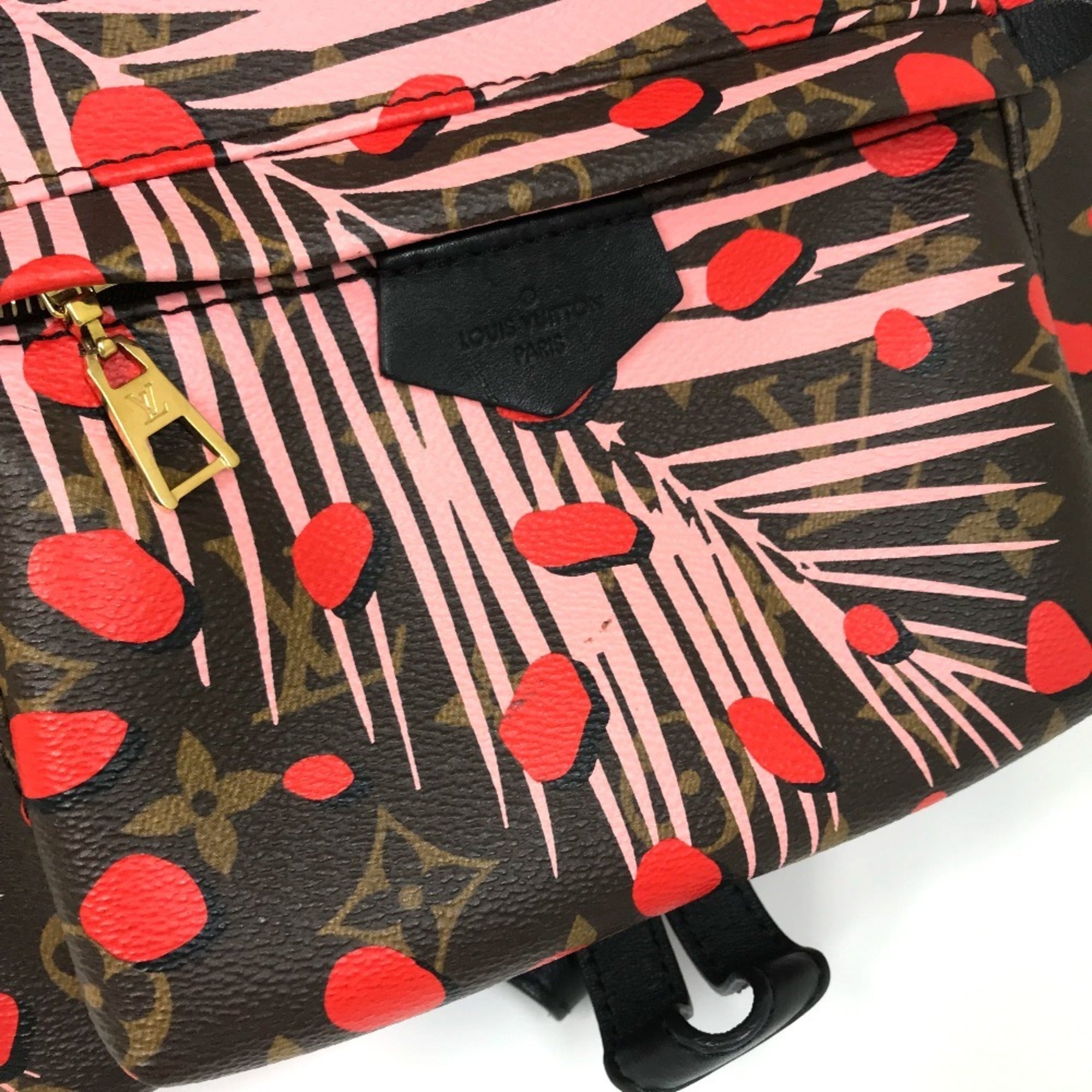Louis Vuitton Brown Pink Red Color Monogram Backpack