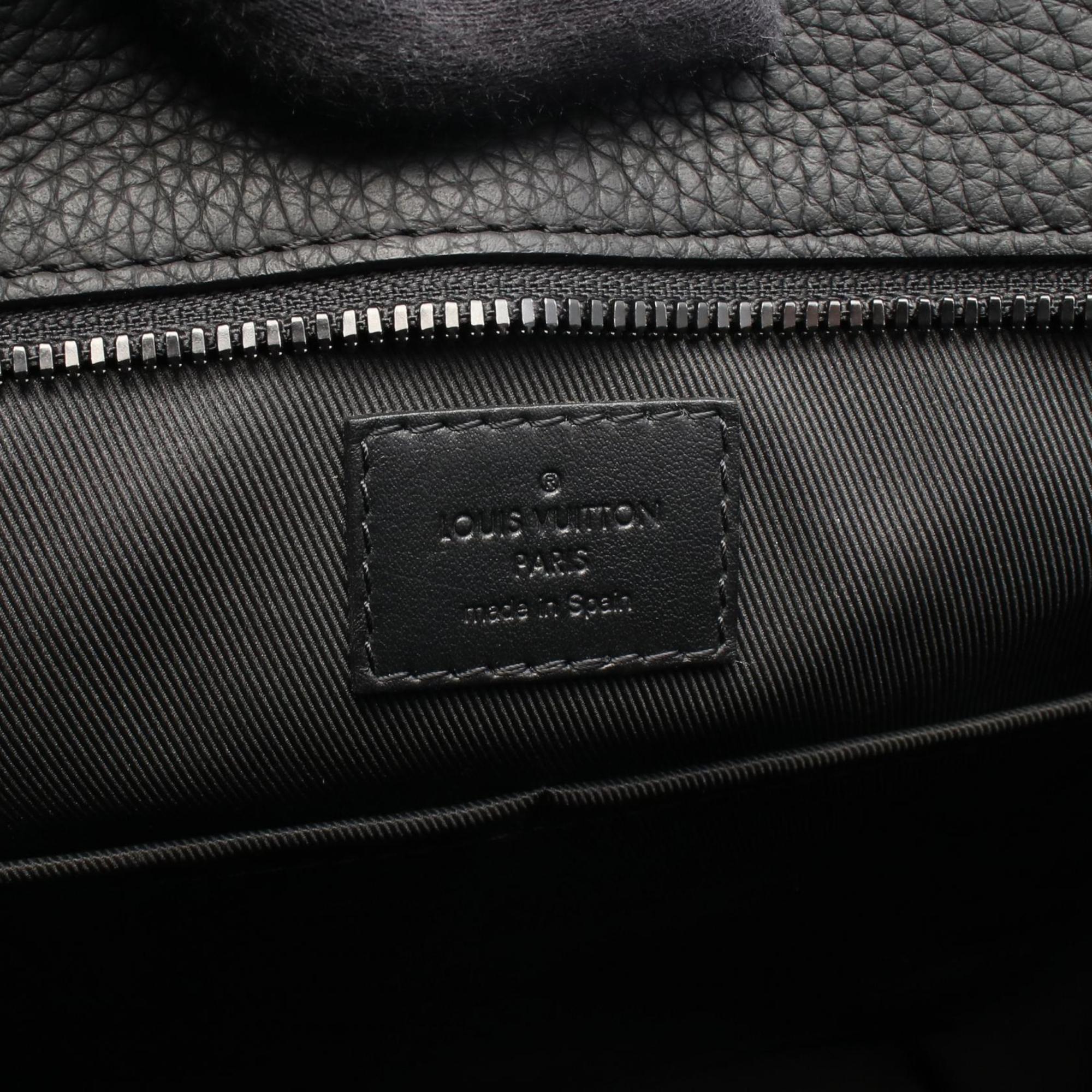 Louis Vuitton Black Leather Tote Bag