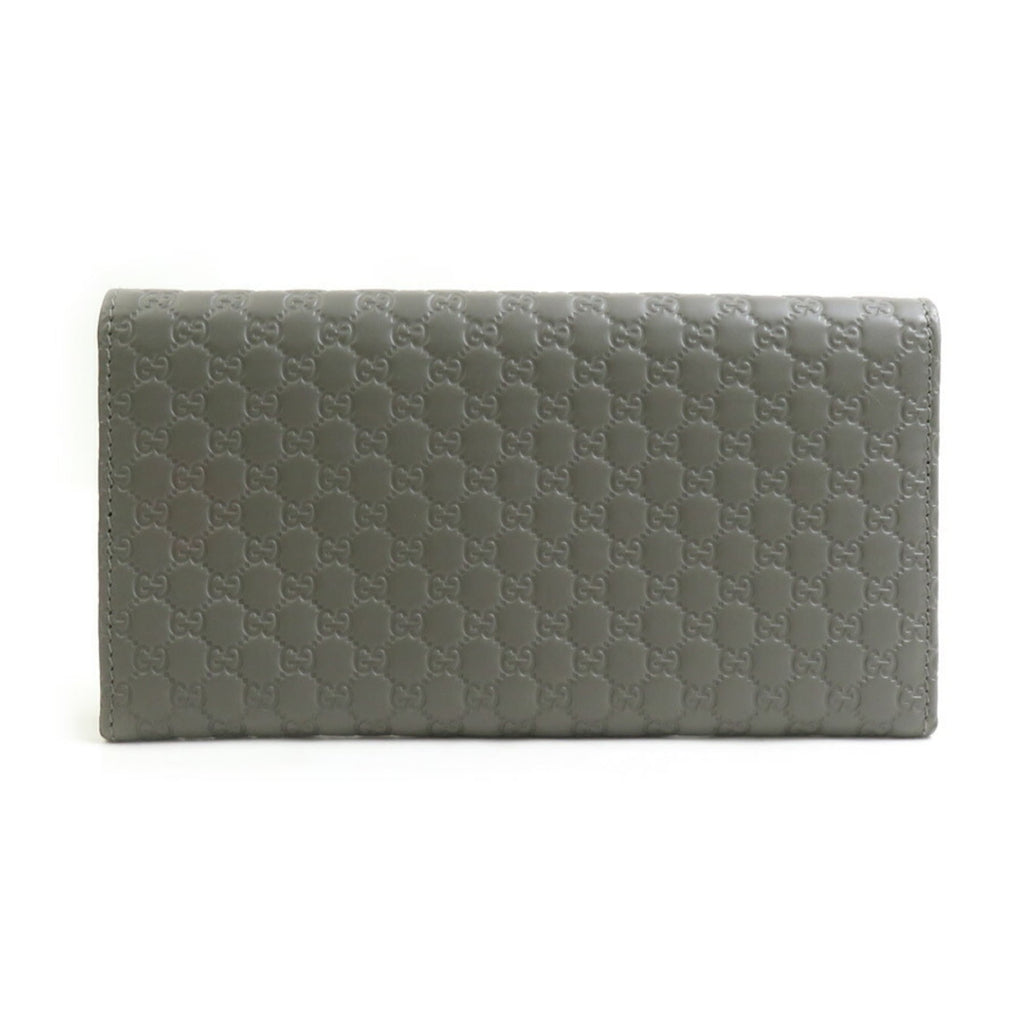 Gucci Gray Leather Long Wallet (Bi-Fold) (Pre-Owned)