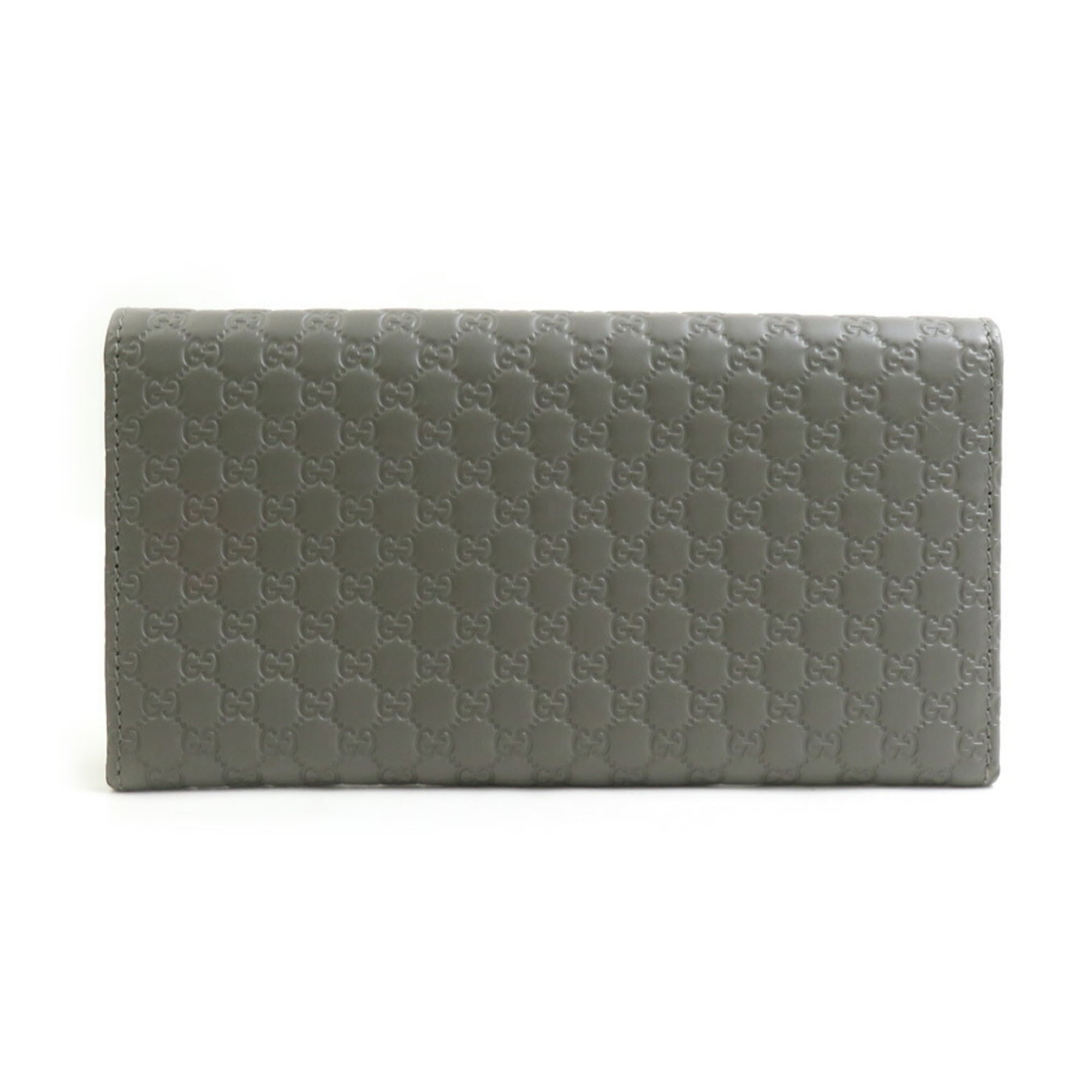 Gucci Gray Leather Long Wallet (Bi-Fold) (Pre-Owned)