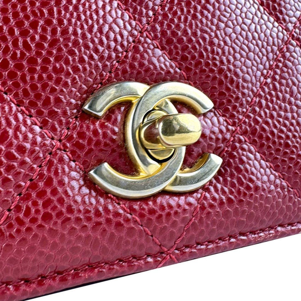 Chanel Pink Grained Calfskin Shoulder Bag