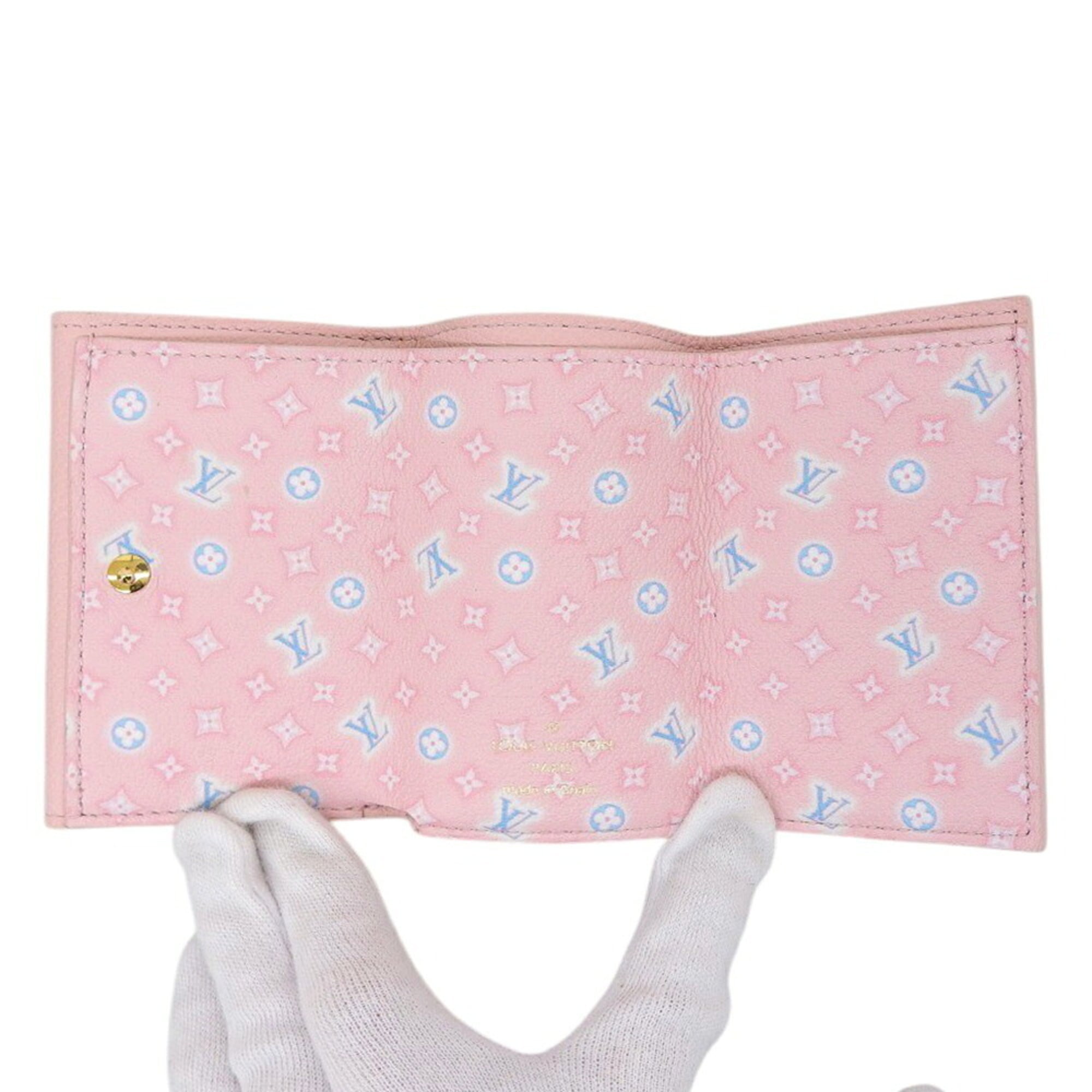 Louis Vuitton Pink Leather Wallet (Tri-Fold)
