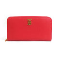 Burberry Red Color Leather Long Wallet (Bi-Fold)