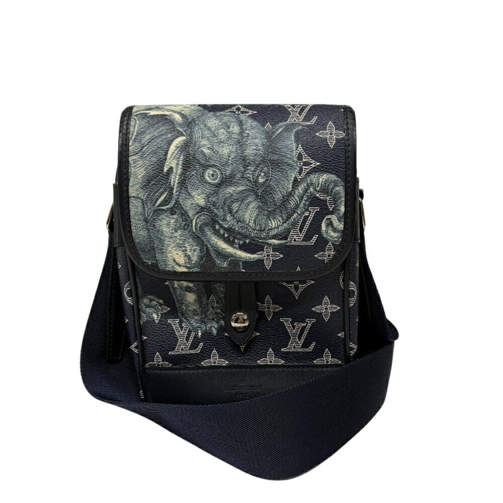 Louis Vuitton Navy Leather Shoulder Bag