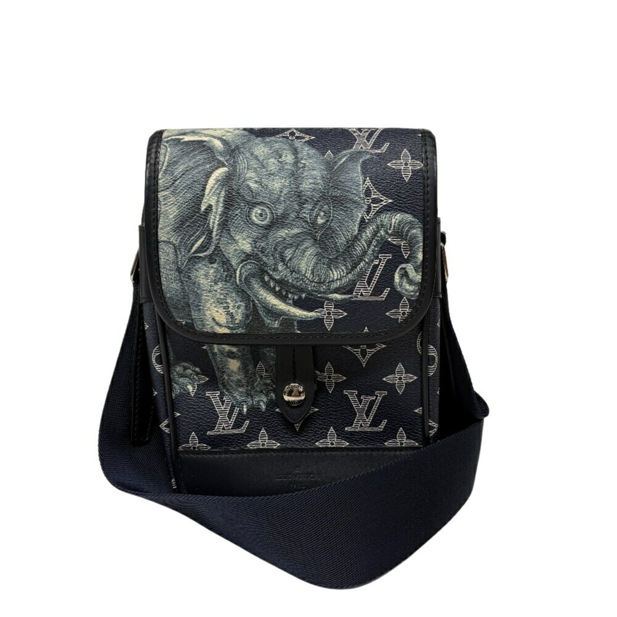 Louis Vuitton Navy Leather Shoulder Bag