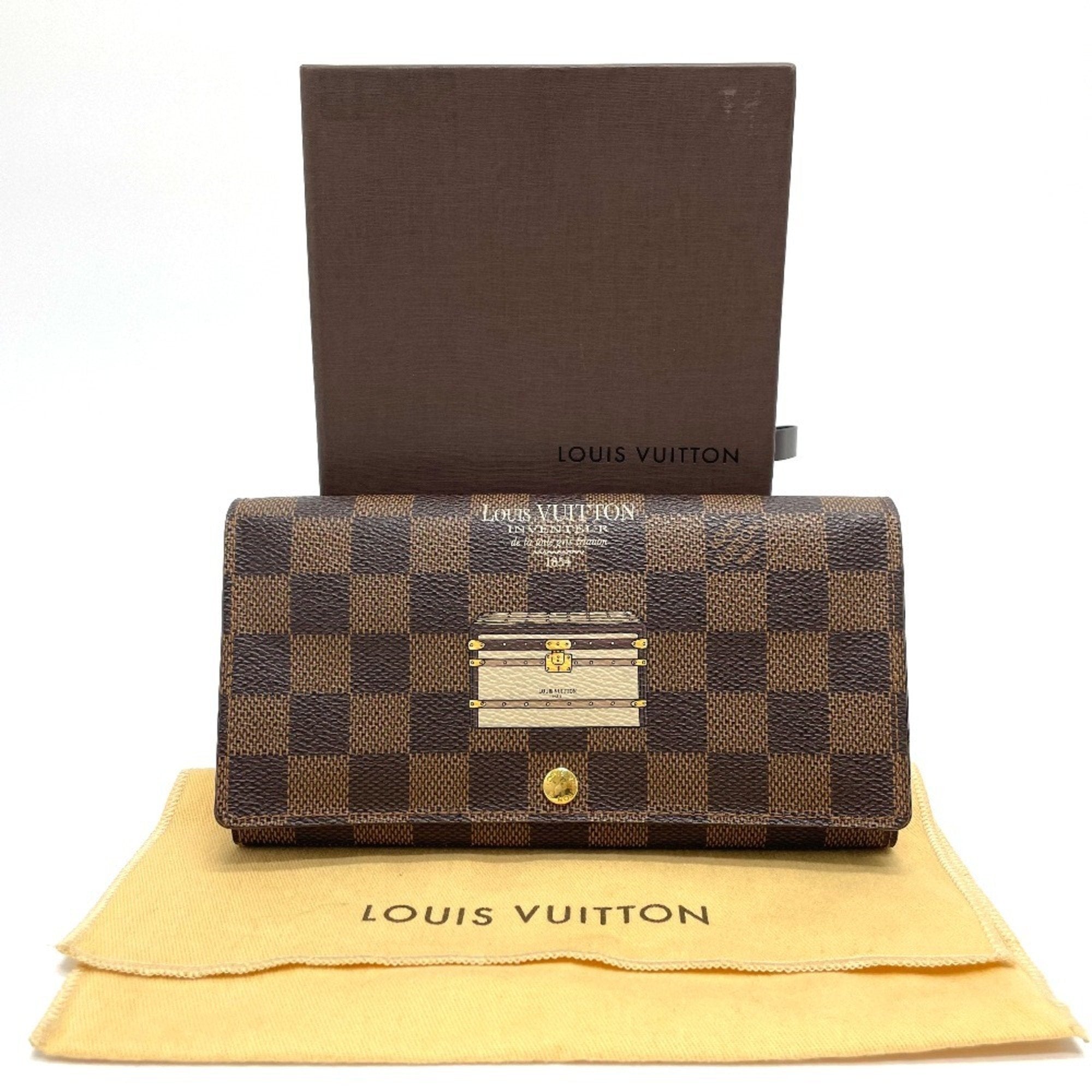 Louis Vuitton Damier Brown Damier Canvas Ebene Damier Canvas Long Wallet