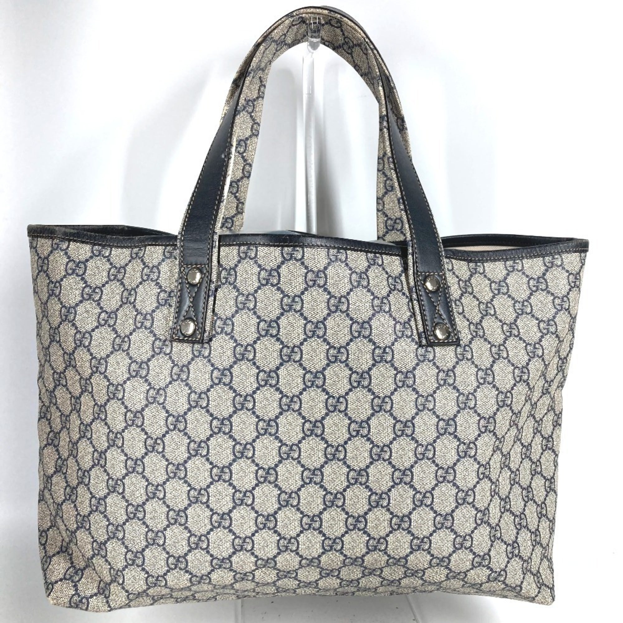 Gucci Sherry Line Navy Gg Supreme Shoulder Bag Tote Bag (Pre-Owned)