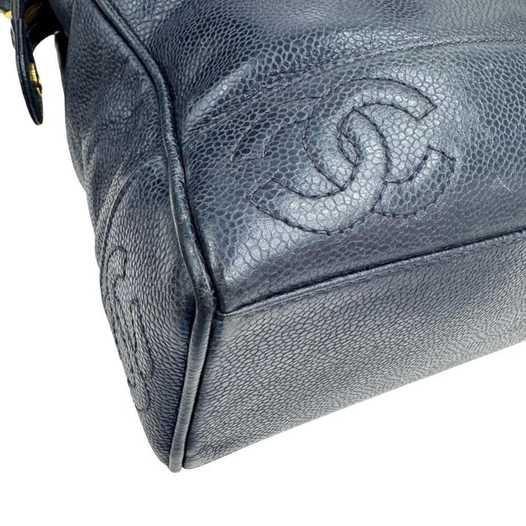 Chanel Navy Grained Calfskin Tote Bag