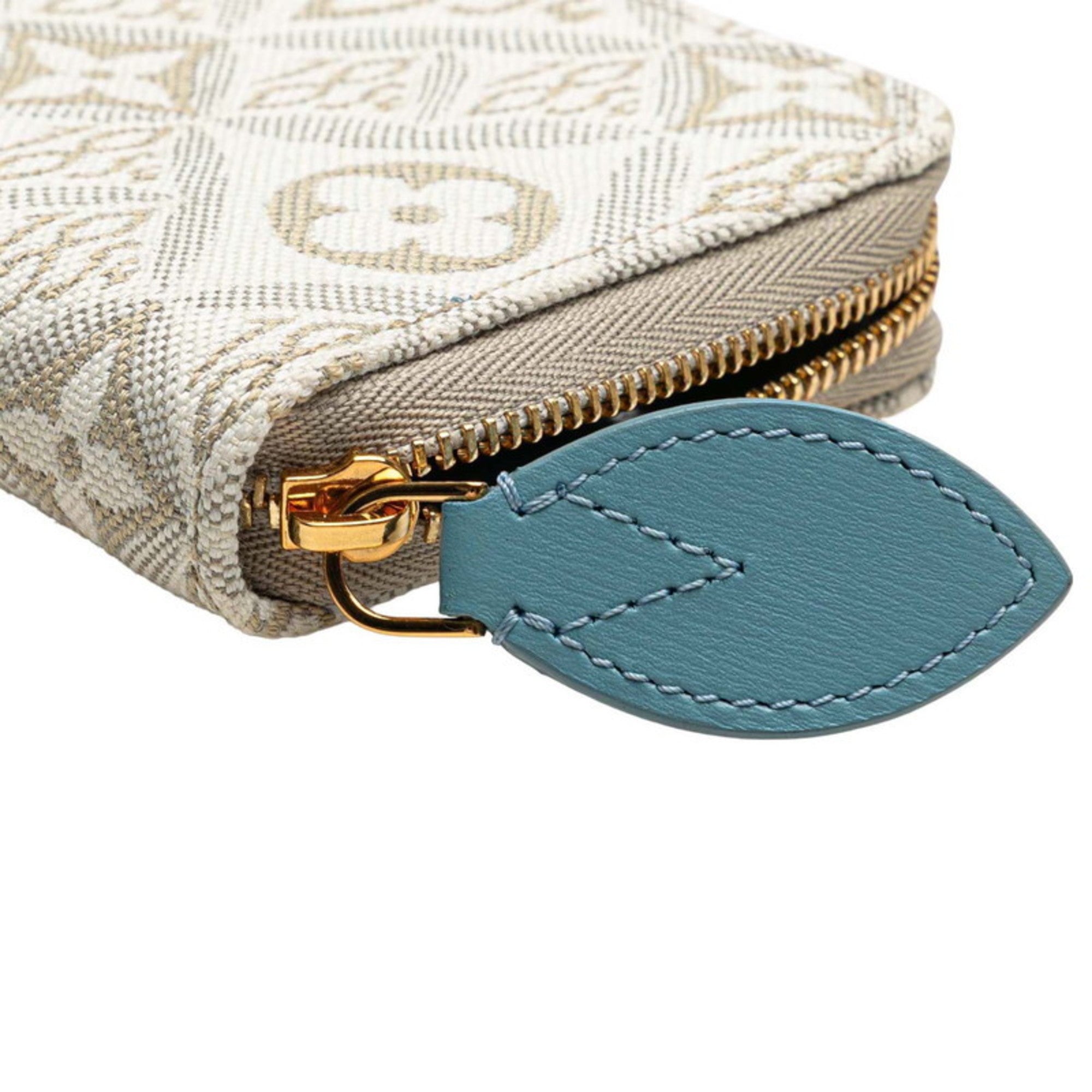 Louis Vuitton Monogram Beige White Canvas Leather Coin Purse/Coin Case