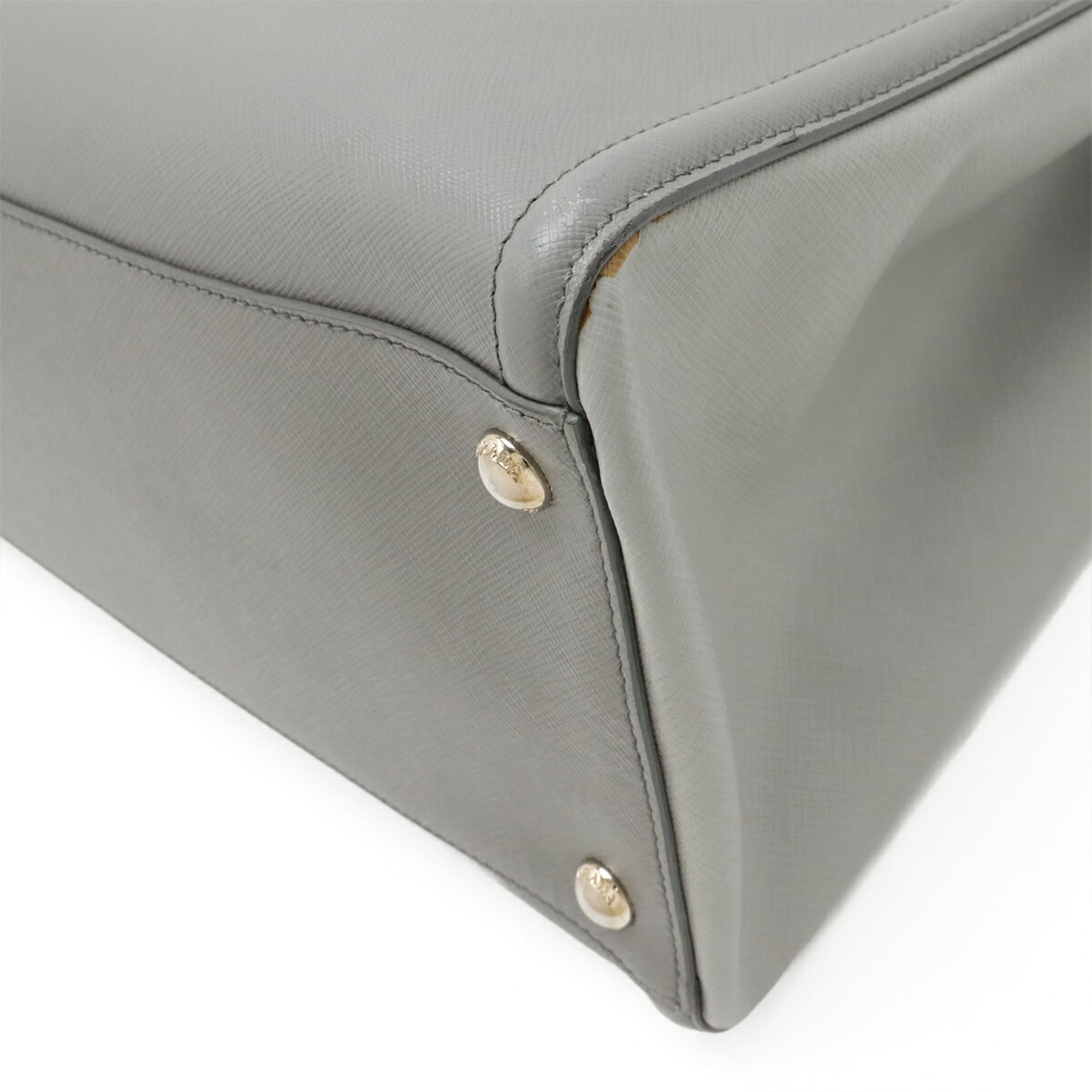 Prada Black Gray Leather Handbag Shoulder Bag