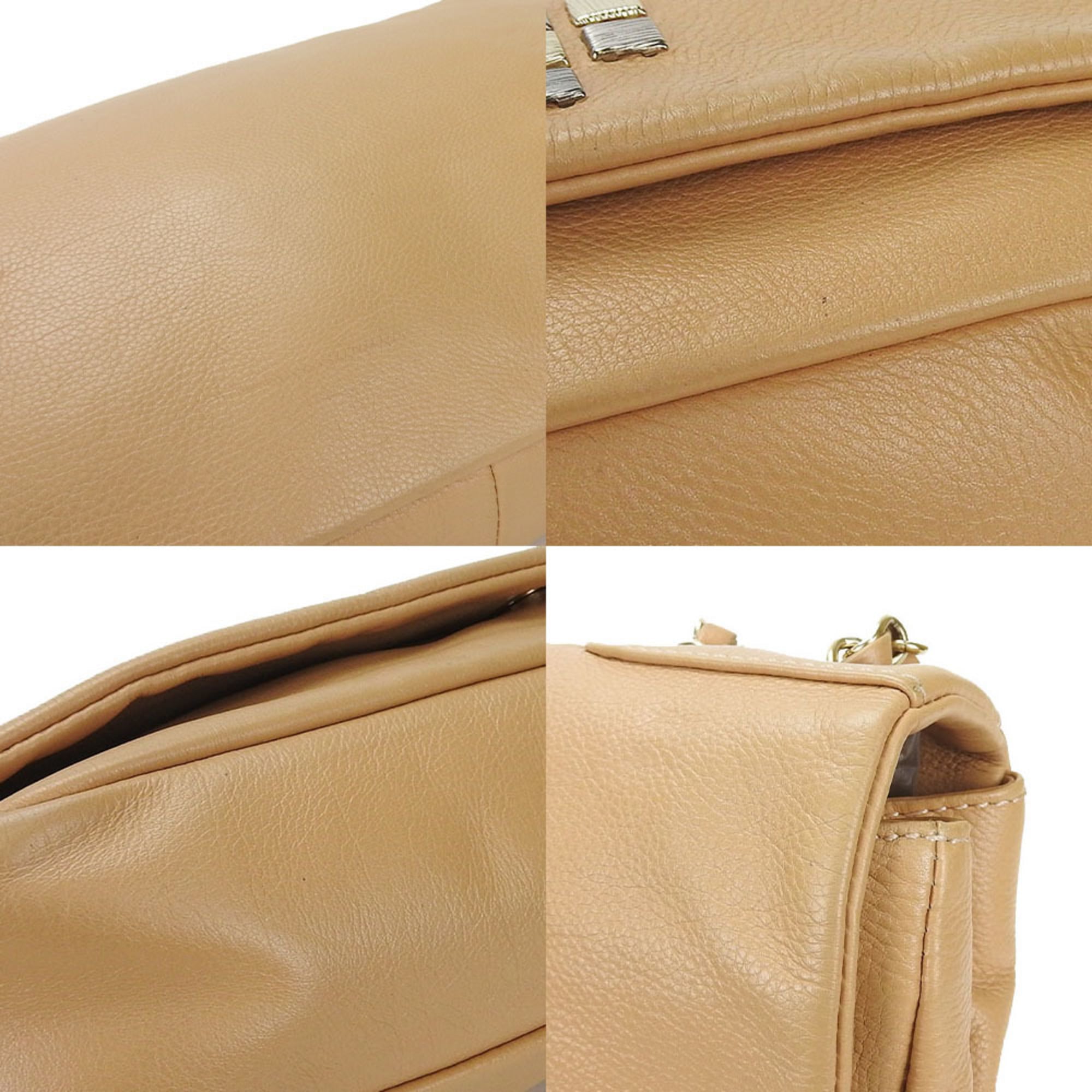 Chanel Beige Leather Shoulder Bag