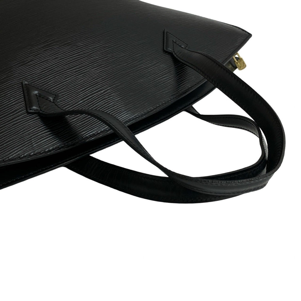 Louis Vuitton Black Leather Handbag Tote Bag