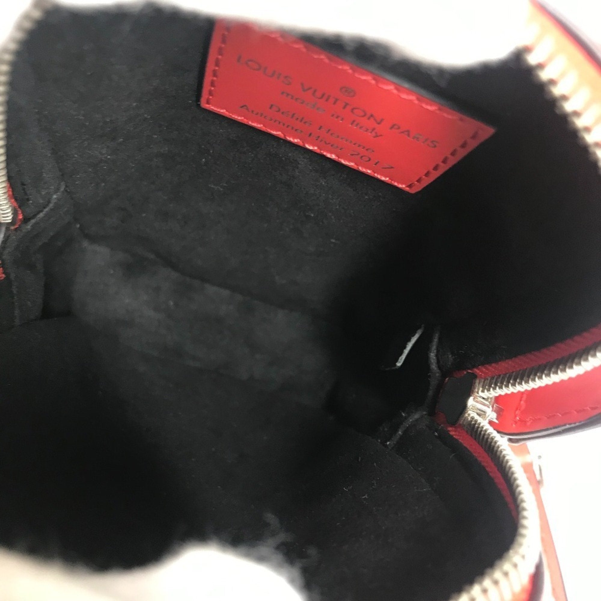 Louis Vuitton Red Color White Epi Leather Pochette Shoulder Bag