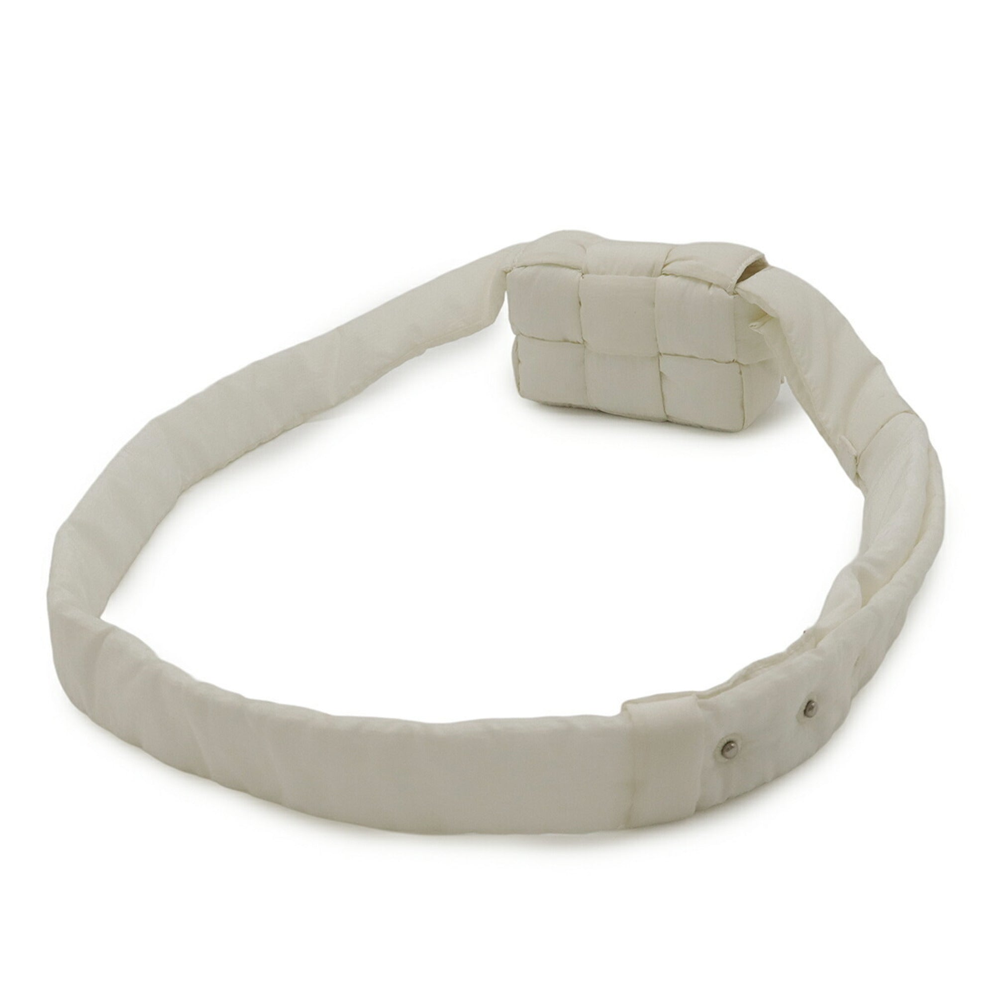Bottega Veneta White Nylon Pochette Shoulder Bag