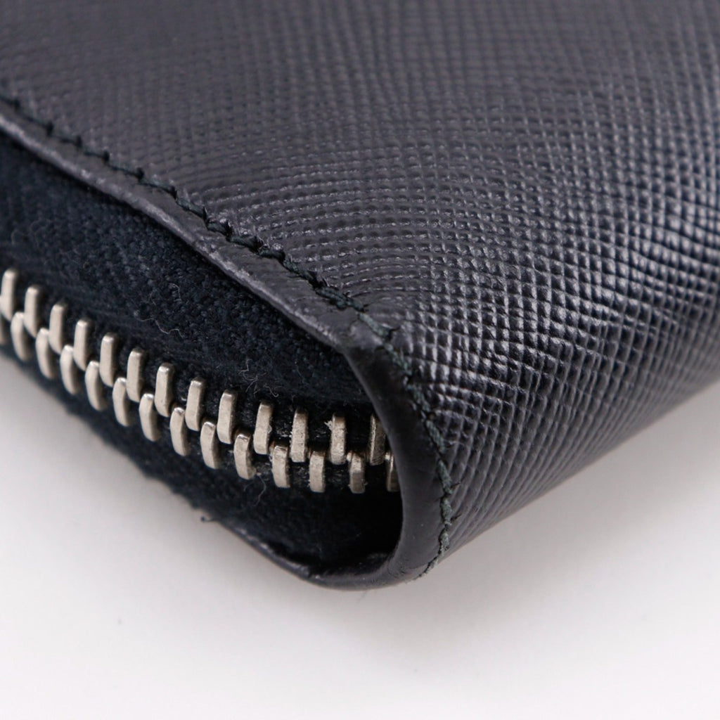Prada Saffiano Black Saffiano Long Wallet (Bi-Fold)