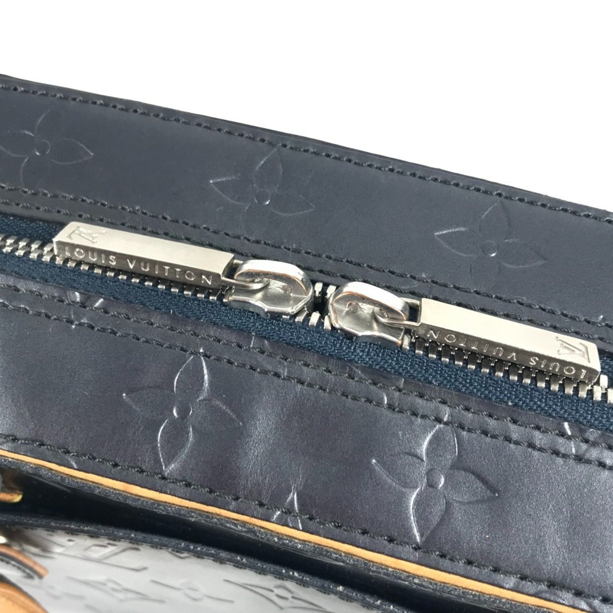 Louis Vuitton Navy Monogram Mat Boston Bag Handbag