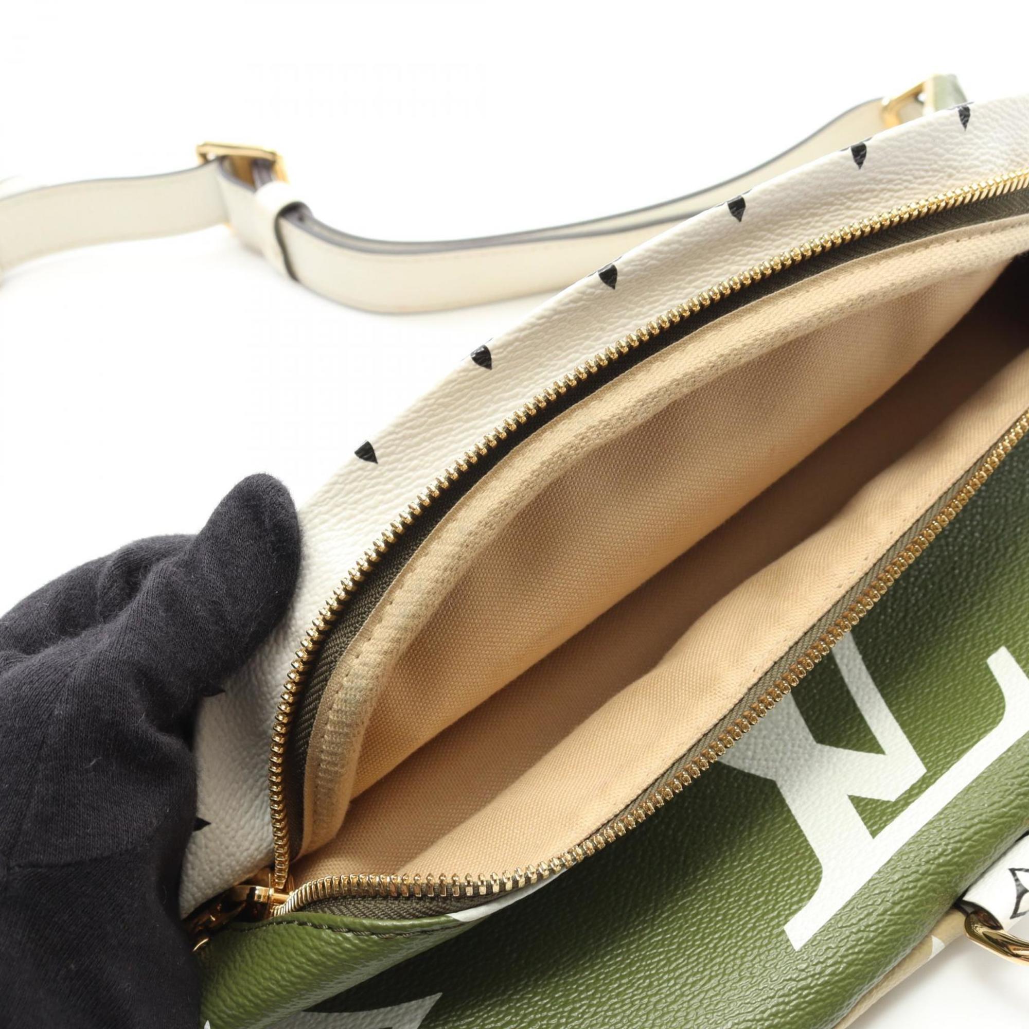 Louis Vuitton Beige Khaki Multi-Color Coated Canvas Leather Fanny Pack