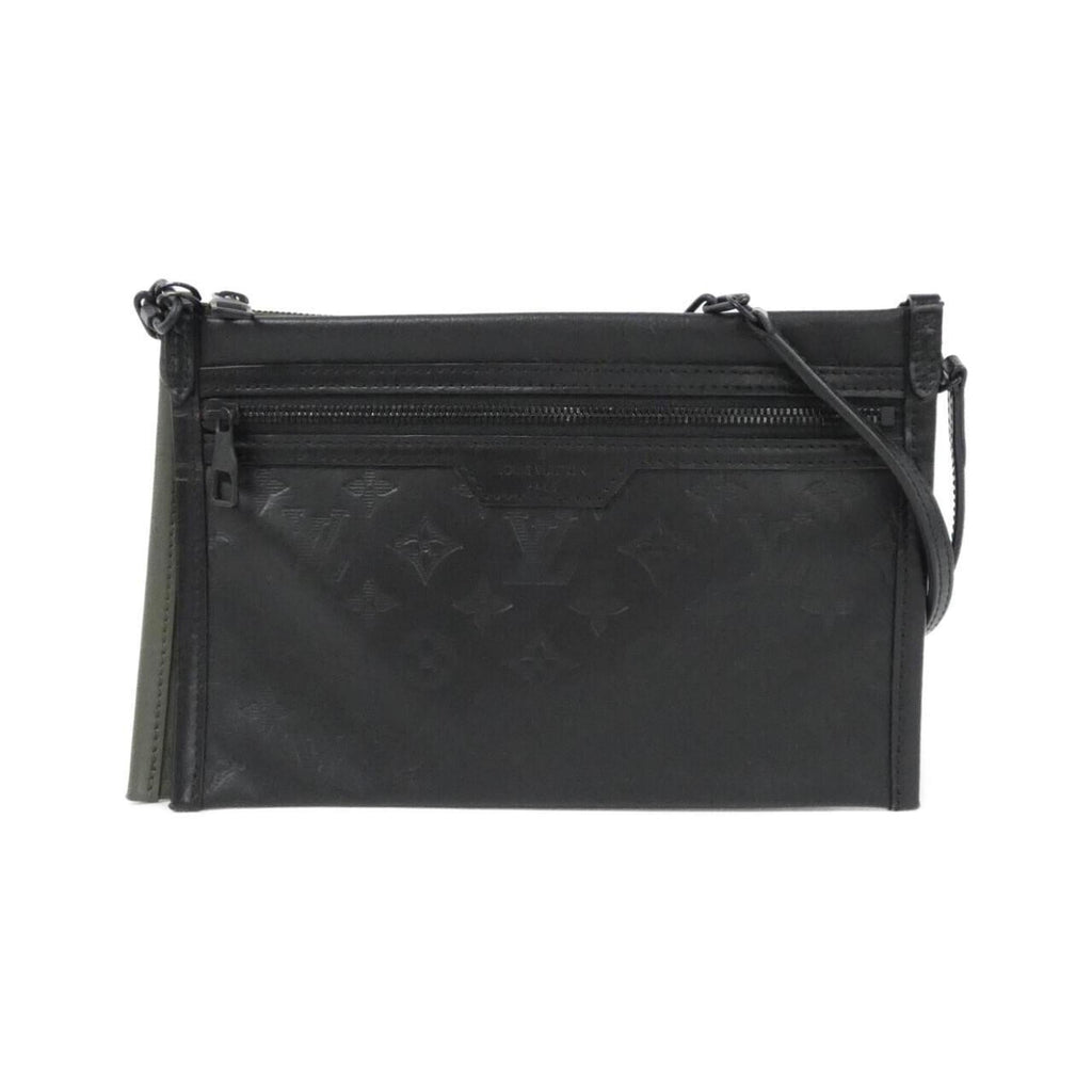 Louis Vuitton Black Khaki Leather Shoulder Bag
