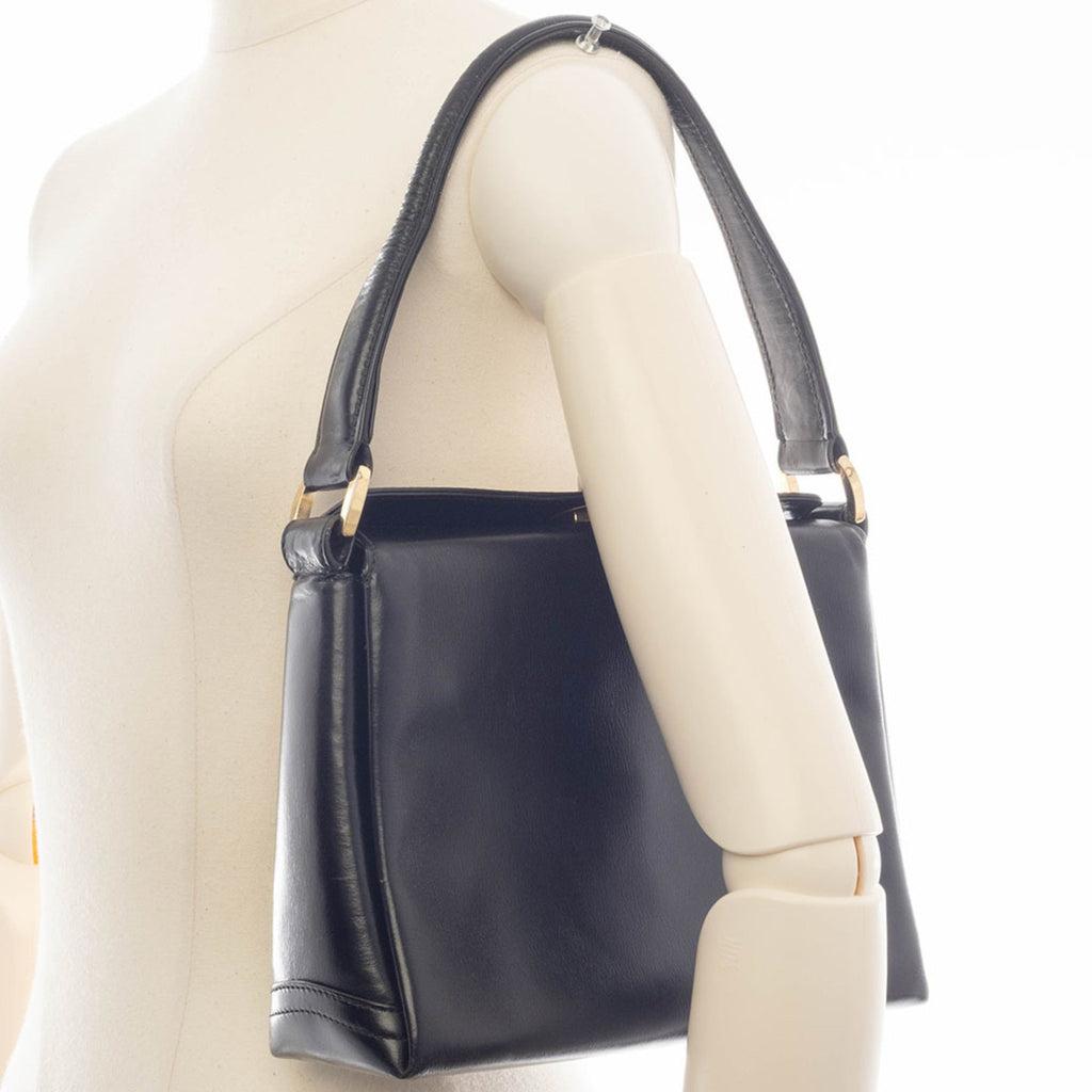 Gucci Black Leather Handbag Shoulder Bag (Pre-Owned)