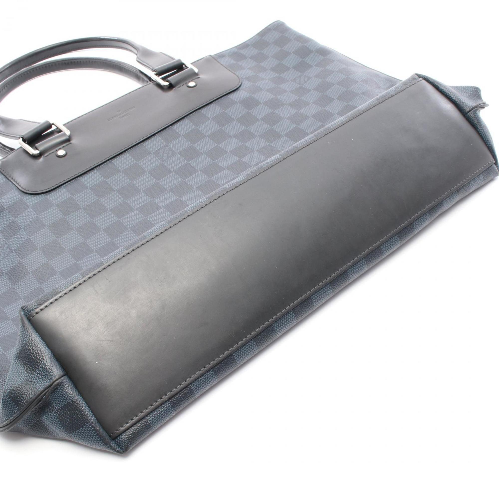 Louis Vuitton Black Navy Coated Canvas Tote Bag