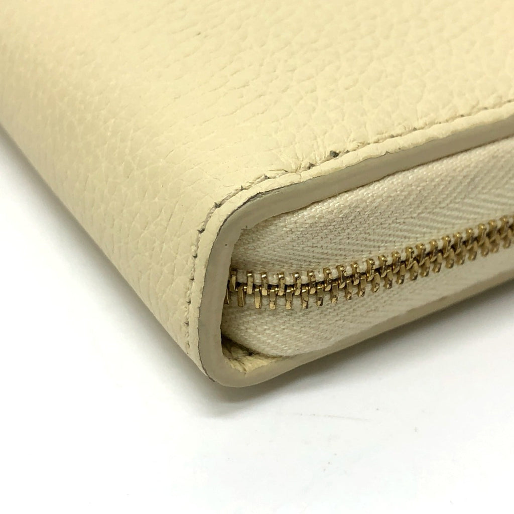 Celine Beige Leather Long Wallet (Bi-Fold)