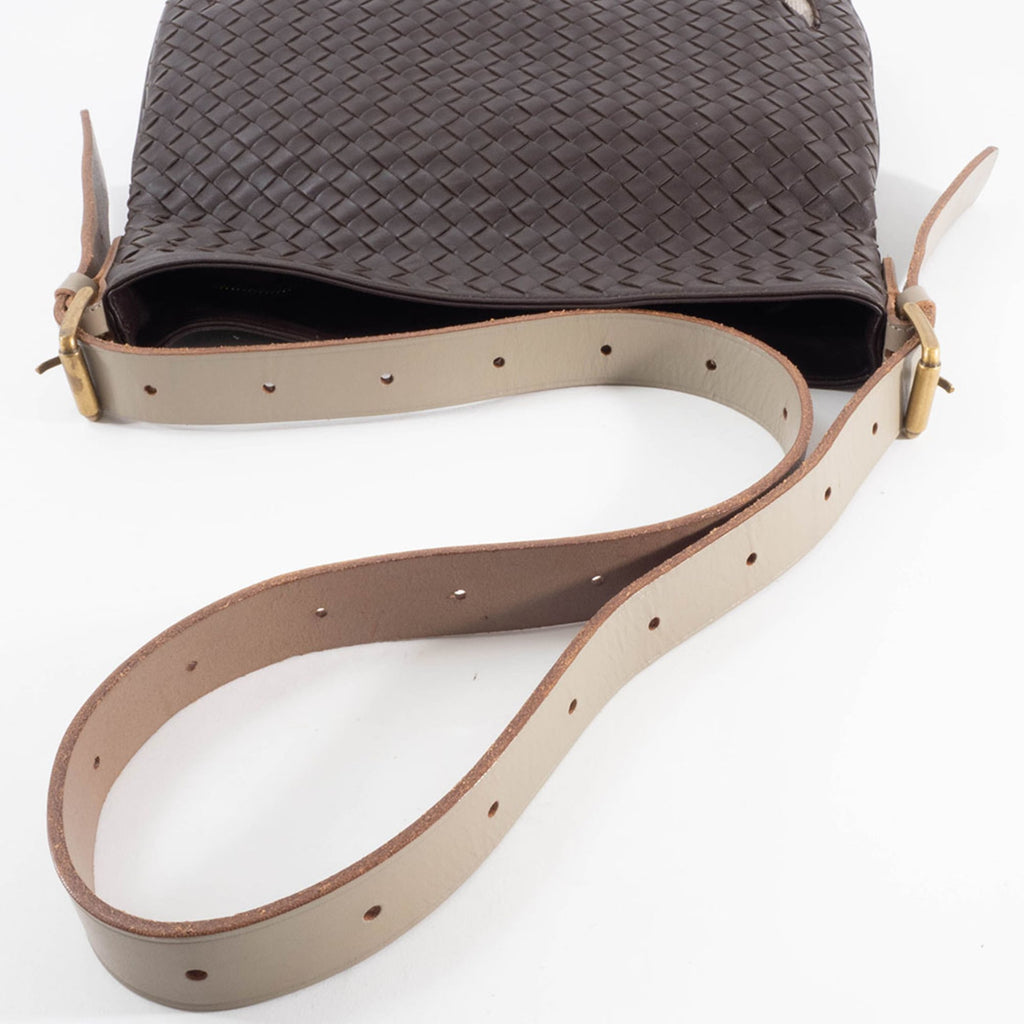 Bottega Veneta Dark Brown Leather Shoulder Bag